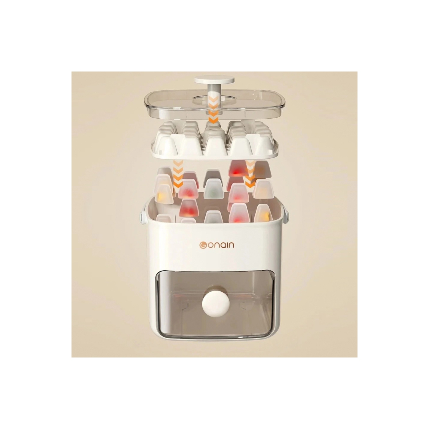 Bac de rangement portatif avec couvercle Ice Cube d'AxGear