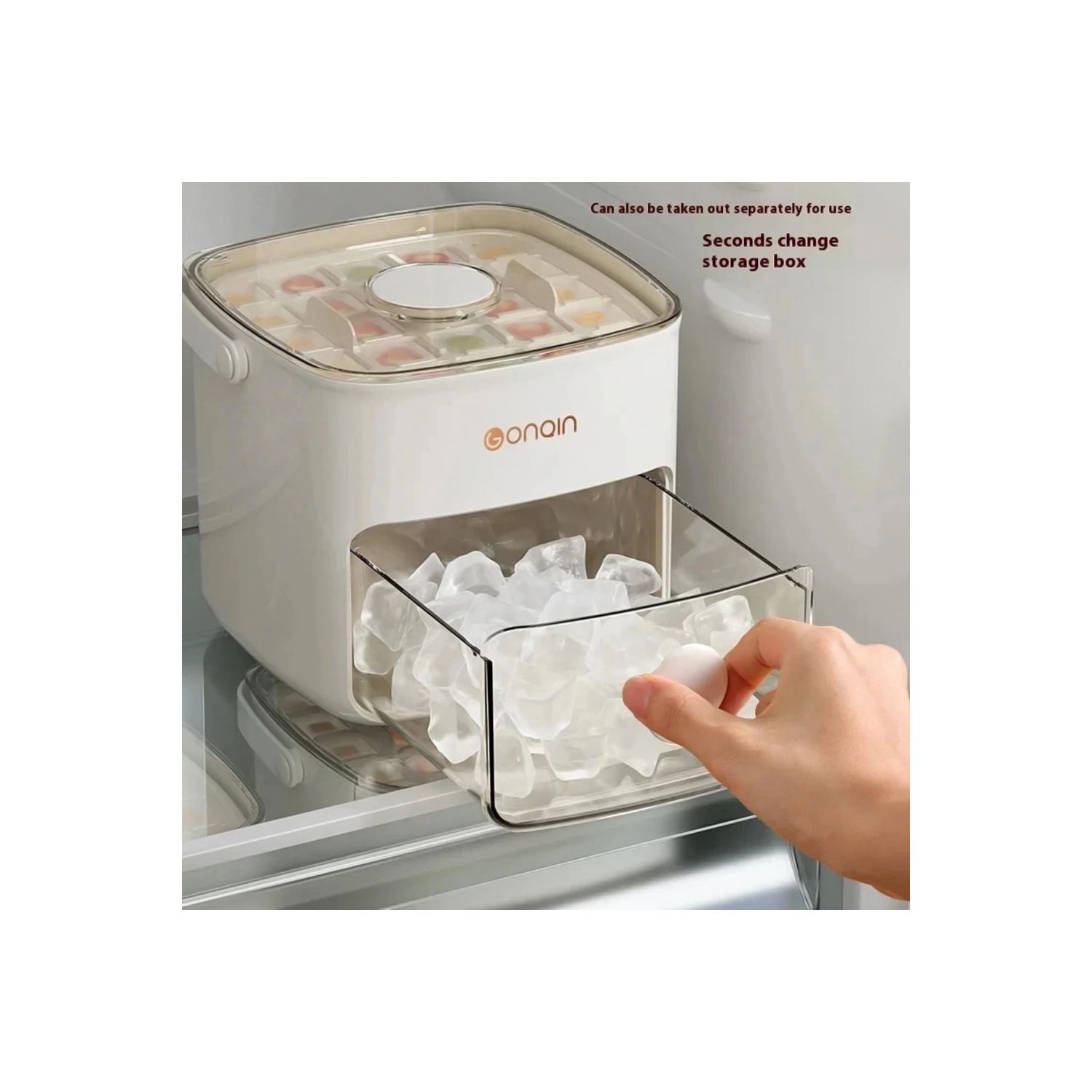 Bac de rangement portatif avec couvercle Ice Cube d'AxGear