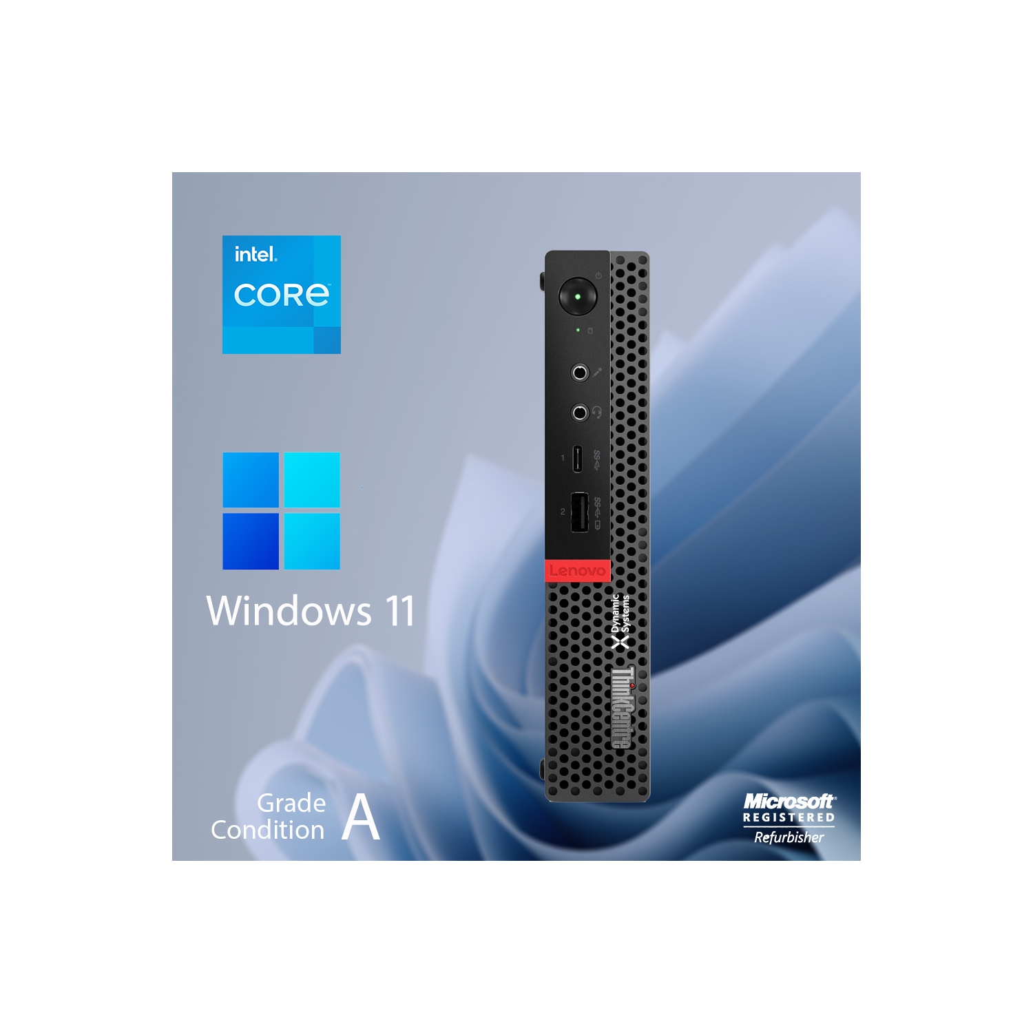 Refurbished - Lenovo ThinkCentre M920q Tiny Desktop, 8th Gen Intel Core i5-8500T 2.2GHz/ 8GB RAM/ 256GB SSD/Windows 11 Pro