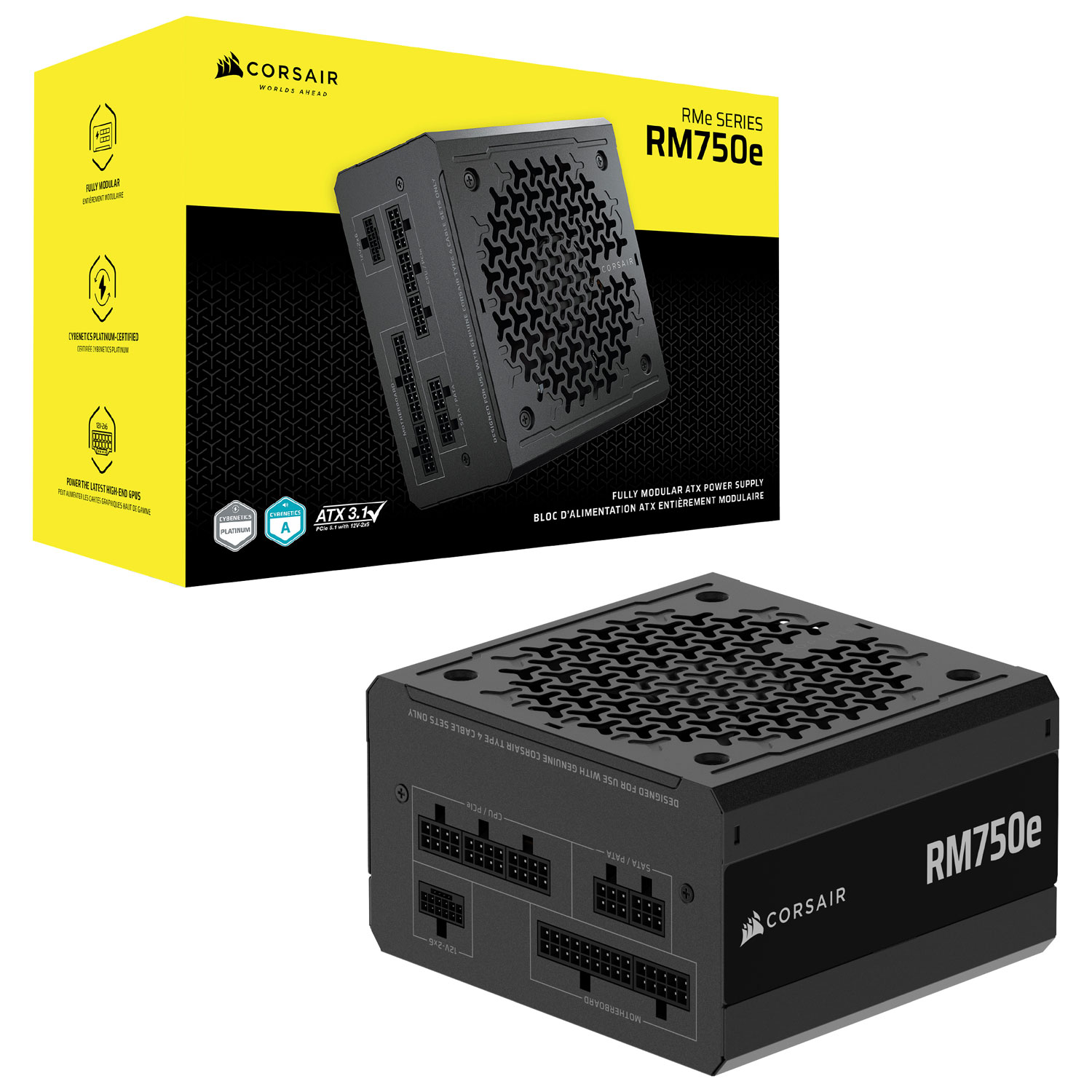 Bloc d'alimentation modulaire ATX de 750 W série RMe de Corsair