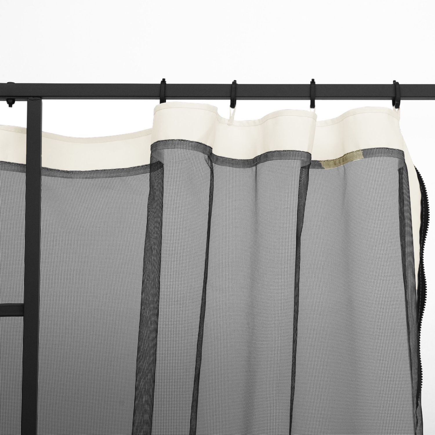 Moustiquaire de rechange Outsunny pour abri de jardin, 10 x 10 pi, parois noires pour auvent avec fermetures à glissière, blanc