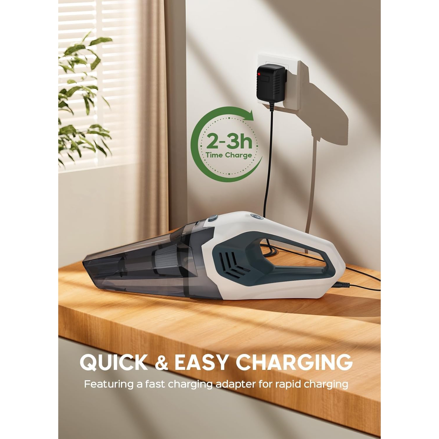 Cordless Handheld Vacuum Cleaner, 9000PA Powerful Suction Rechargeable Hand Vacuum, HEPA Filter with Quick Charge Tech, for Home Car Carpet Stairs