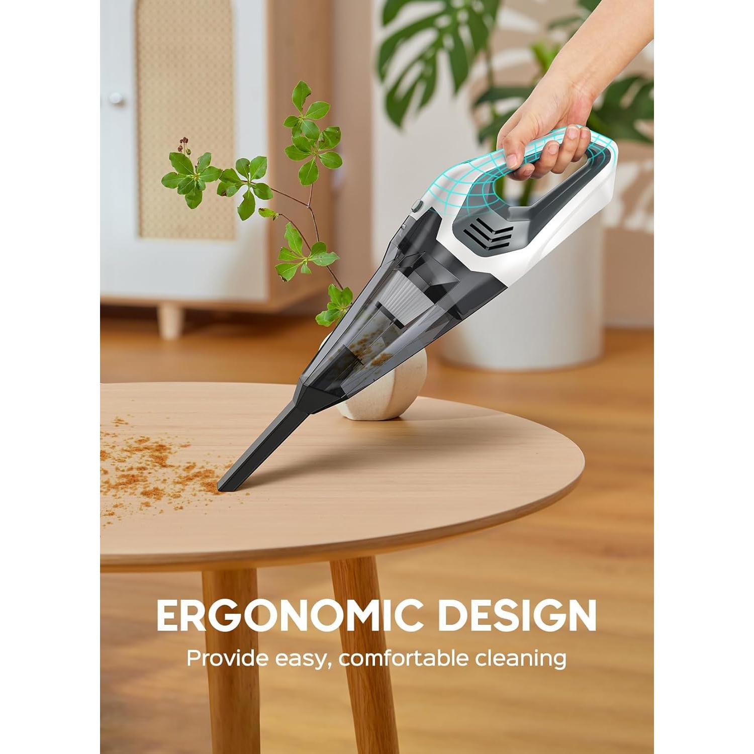 Cordless Handheld Vacuum Cleaner, 9000PA Powerful Suction Rechargeable Hand Vacuum, HEPA Filter with Quick Charge Tech, for Home Car Carpet Stairs