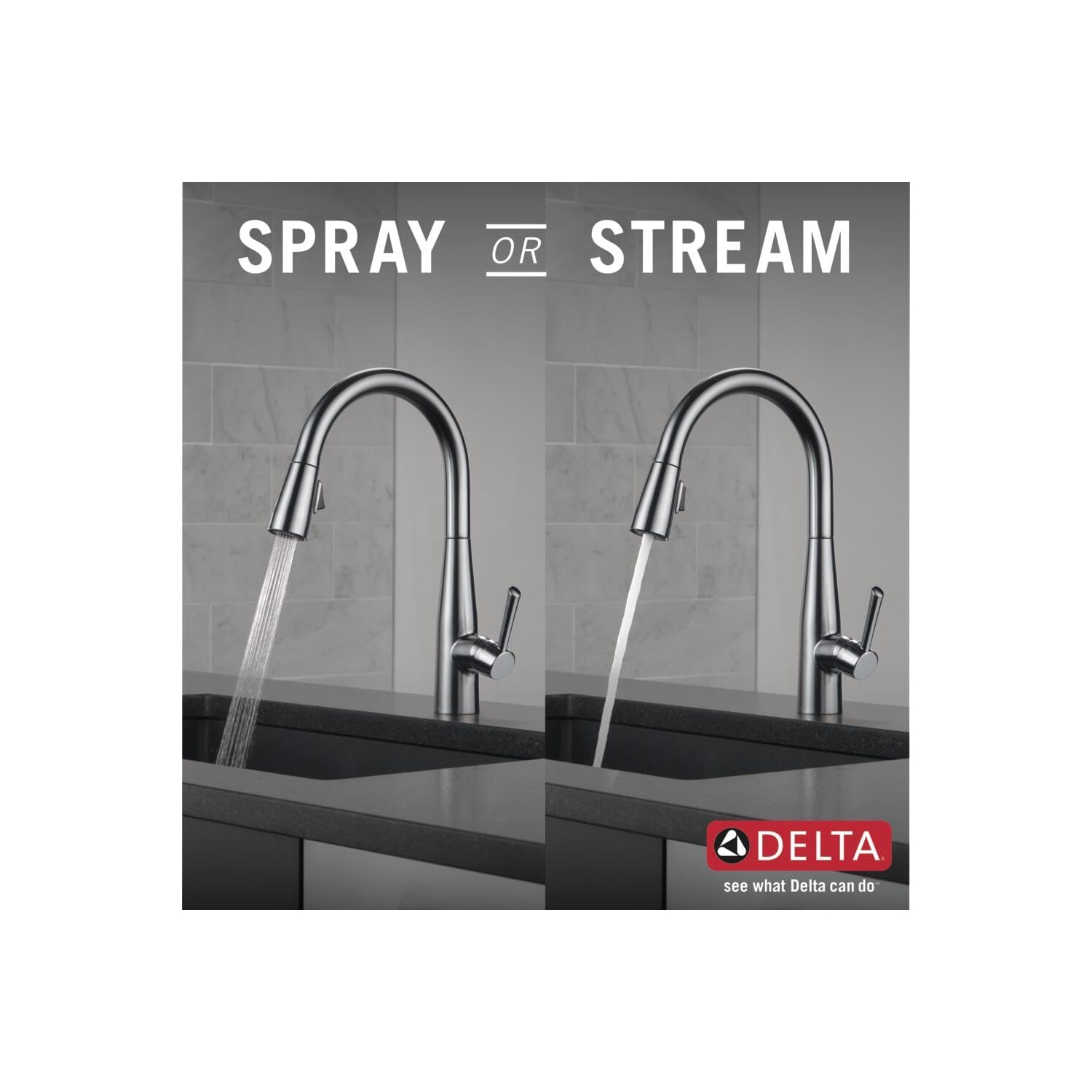 Delta Faucet Essa Brushed Nickel Kitchen Faucet with Pull Down Sprayer, Sink Faucet, Faucet