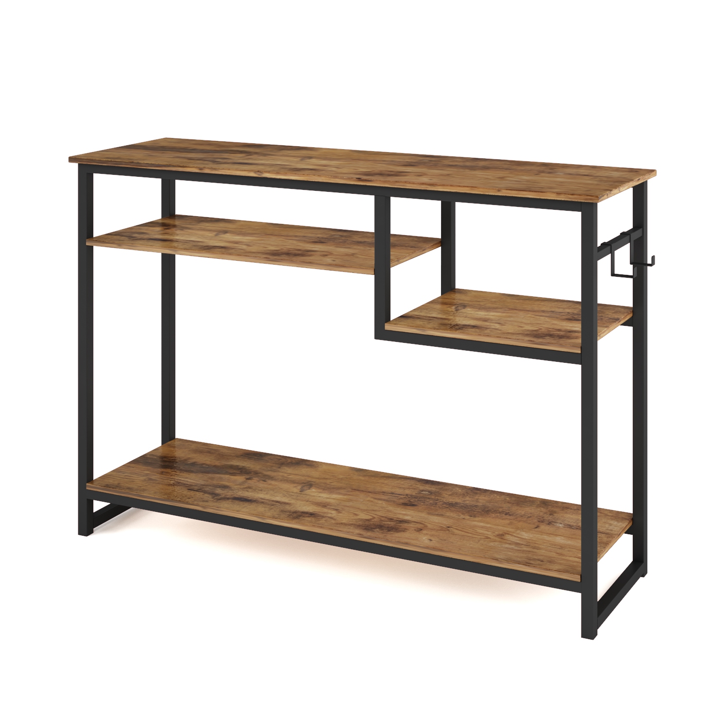 Bestier 39.4" Console Table for Entryway with 4 Tier Storage Shelves