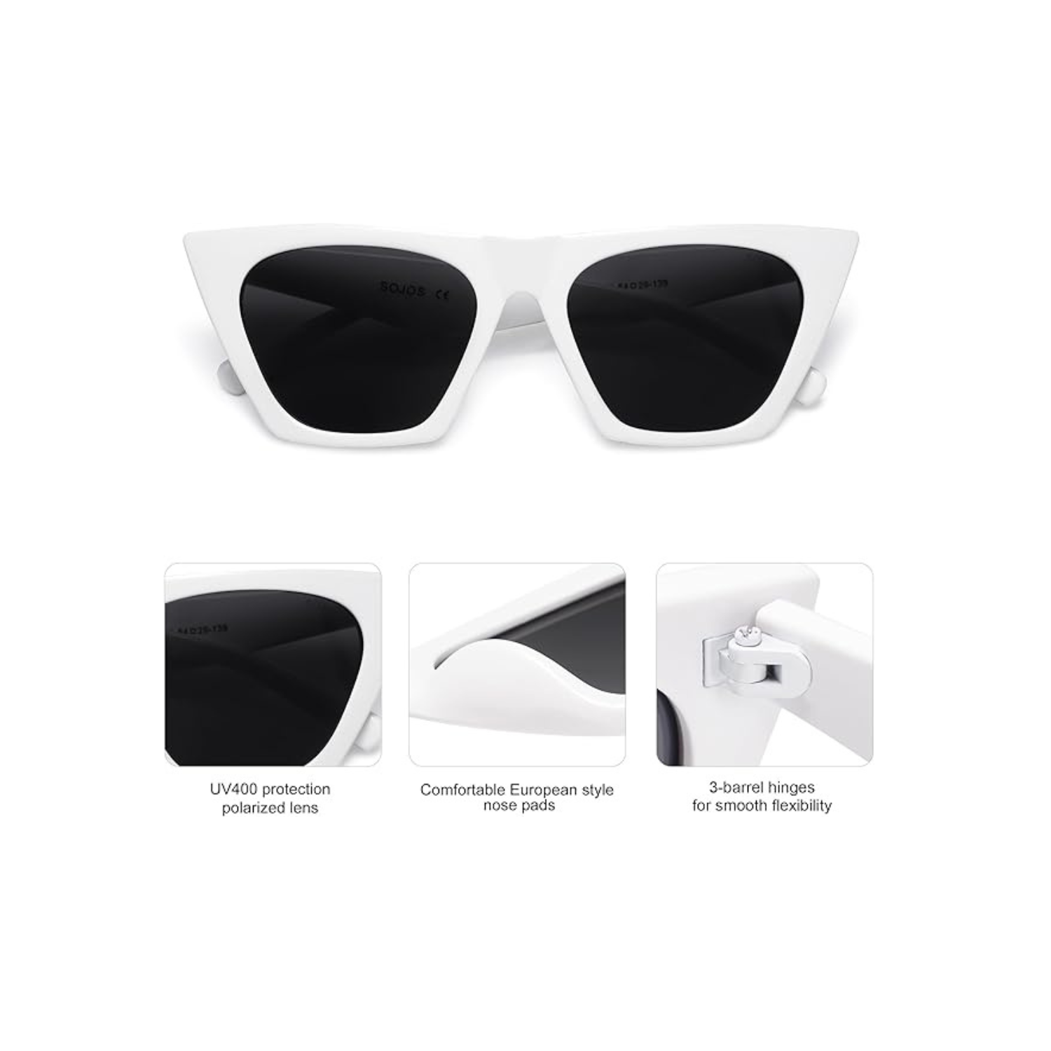 Oversized Square Cateye Polarized Sunglasses for Women Men Big Trendy Sunnies SJ2115