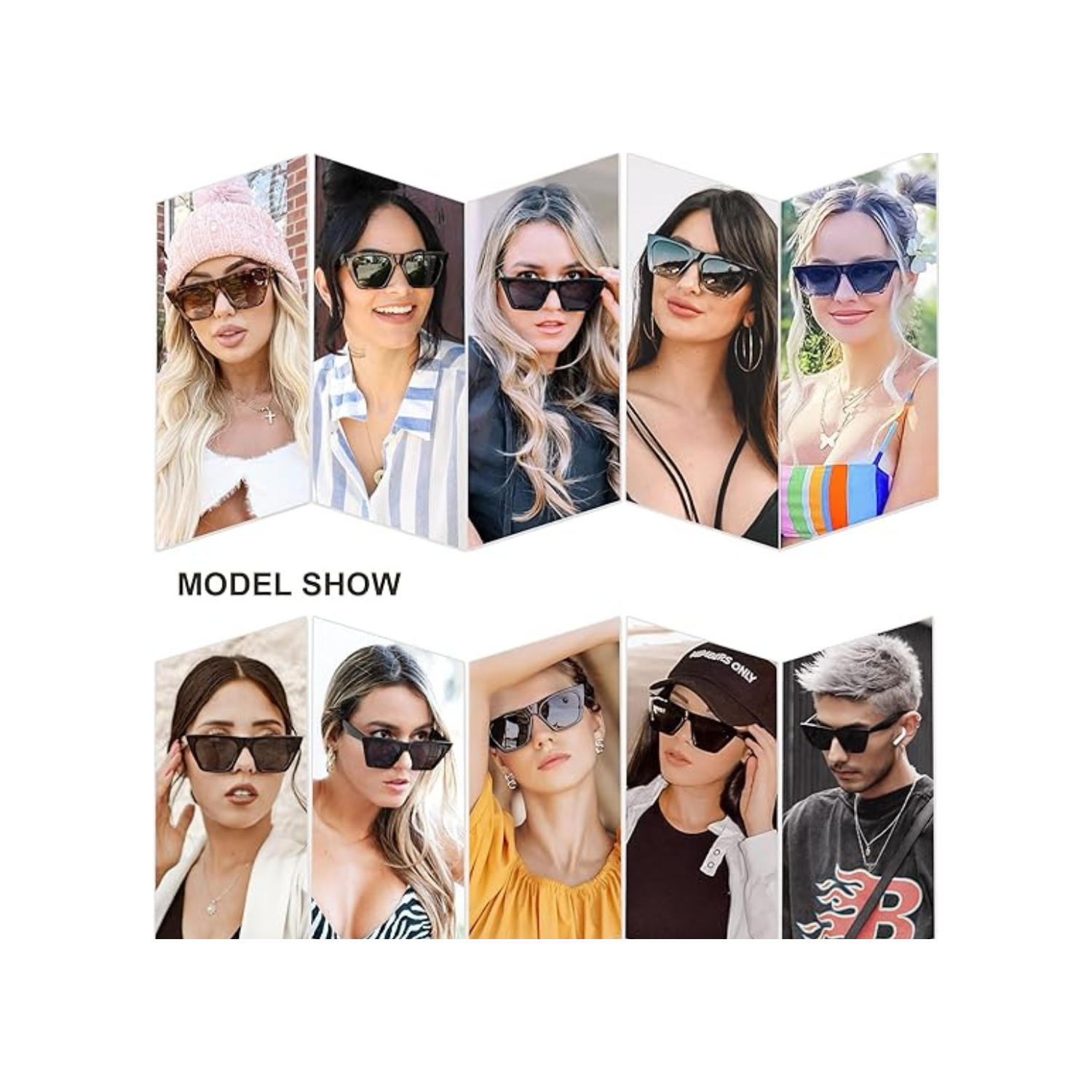 Oversized Square Cateye Polarized Sunglasses for Women Men Big Trendy Sunnies SJ2115