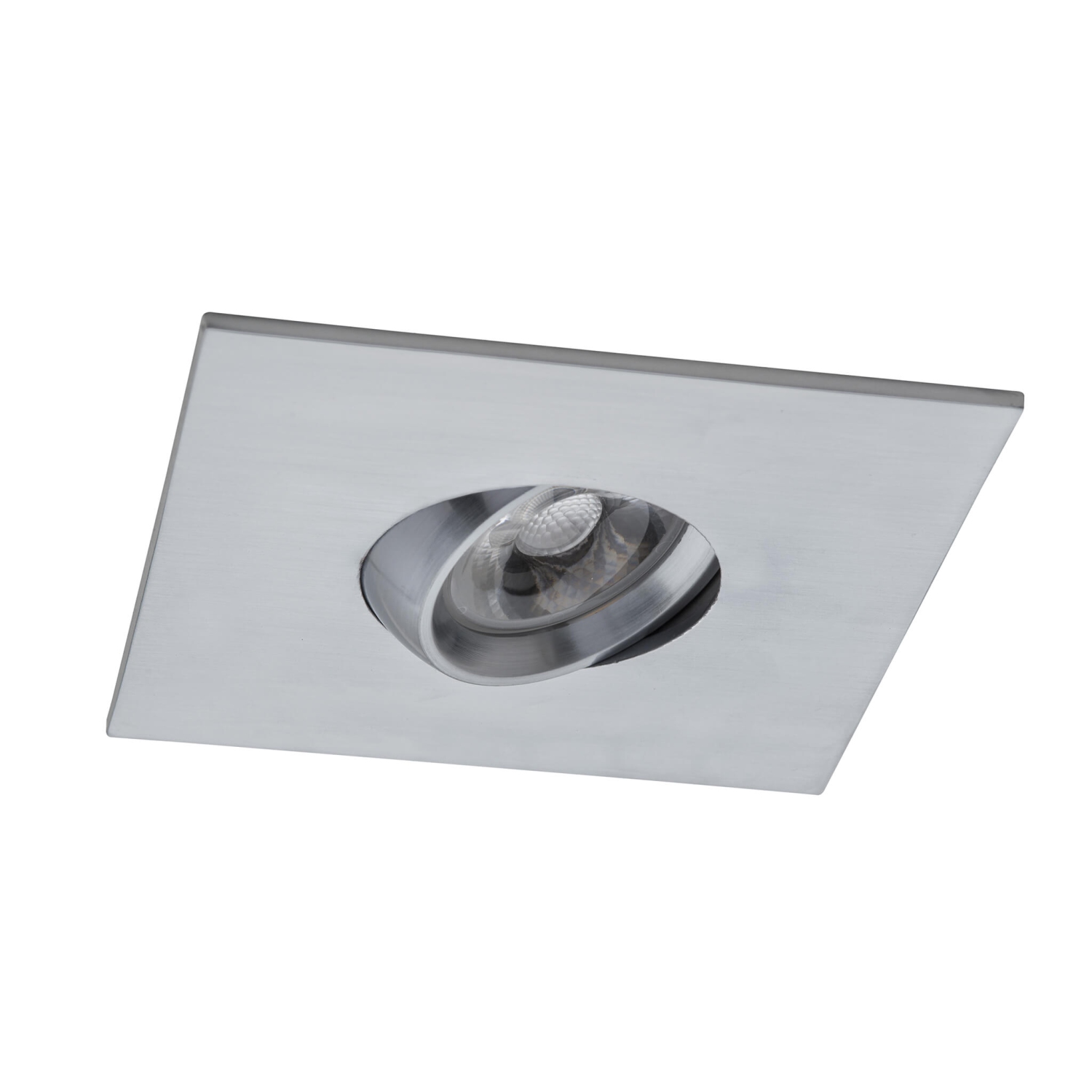 12 Pack Square 4 Inch Satin Chrome LED Recessed Downlight – 3000K, Dimmable, IC & Wet Location Rated, 36° Beam, 5-Year Warranty