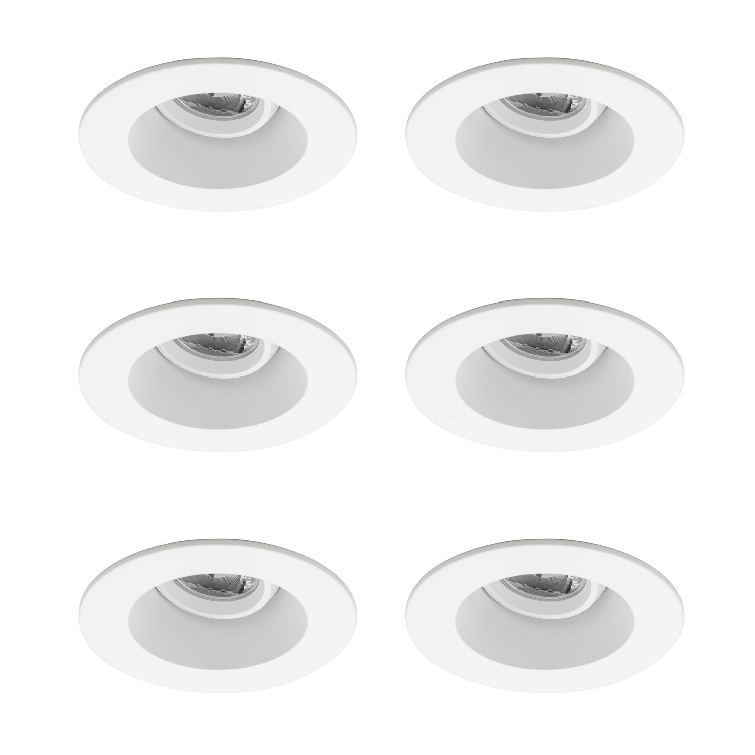 6 Pack Round 4 Inch White LED Recessed Downlight – 5000K, Dimmable, IC & Wet Location Rated, 36° Beam, 5-Year Warranty