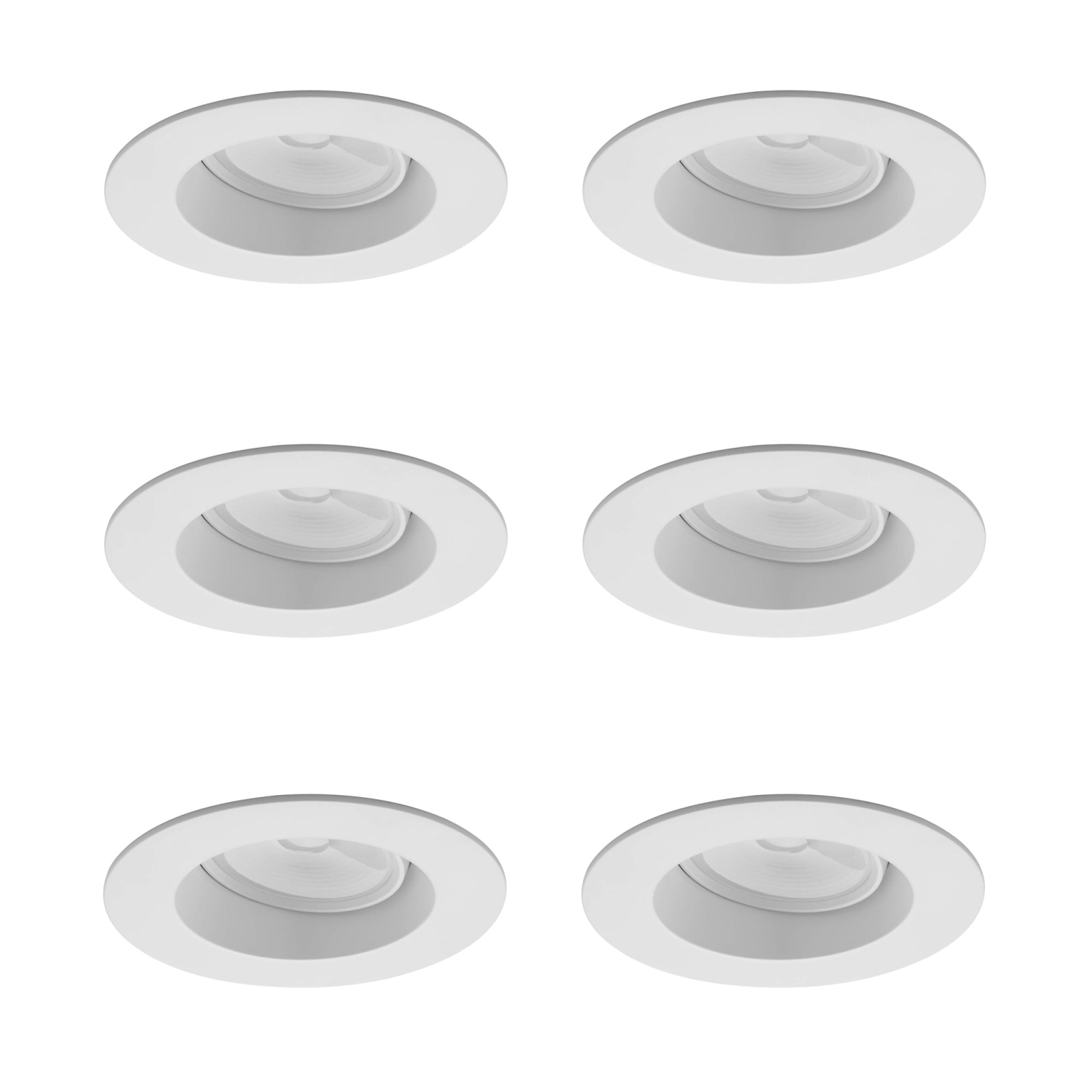 6 Inch White LED Regressed Recessed Ceiling Downlight – 3000K Warm White, Dimmable, IC & Wet Location Rated, 50,000-Hour LED Life, 5-Year Warranty