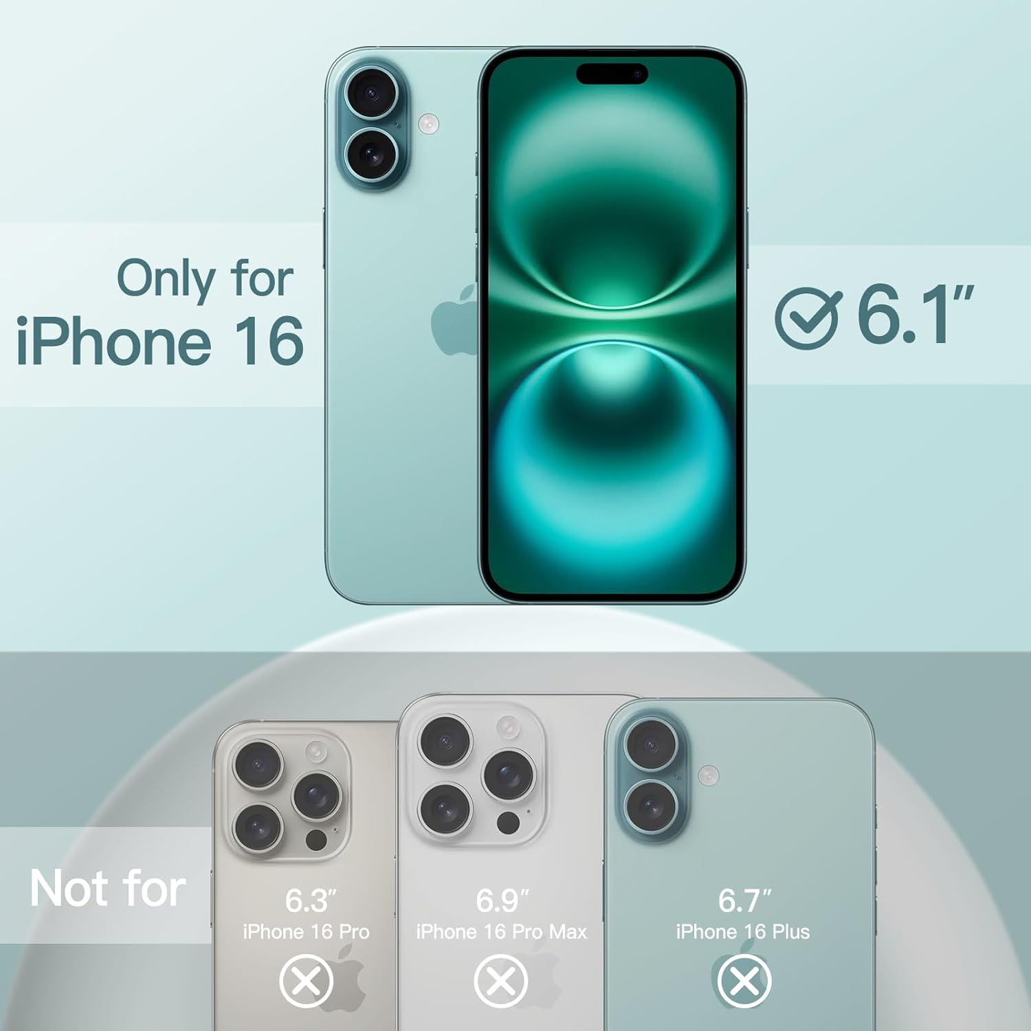 Liquid Silicone Case for iPhone 16 6.1-Inch, Silky Soft Touch Full-Body Protective Phone Case, Anti-Scratch Shockproof Cover with Microfiber Lining