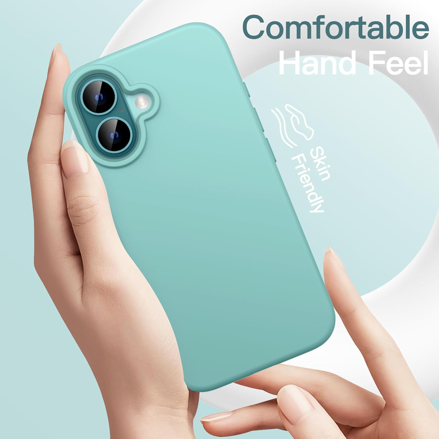 Liquid Silicone Case for iPhone 16 6.1-Inch, Silky Soft Touch Full-Body Protective Phone Case, Anti-Scratch Shockproof Cover with Microfiber Lining