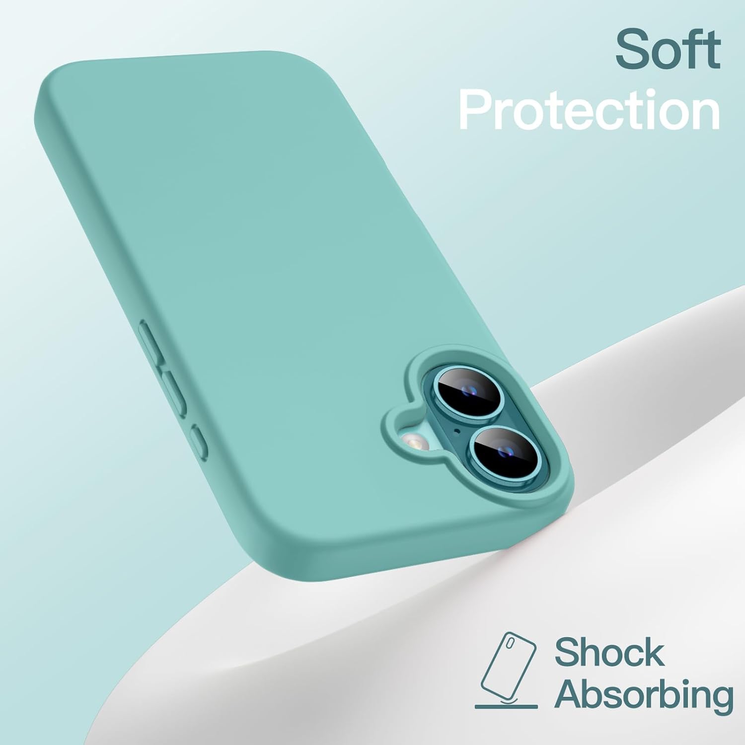 Liquid Silicone Case for iPhone 16 6.1-Inch, Silky Soft Touch Full-Body Protective Phone Case, Anti-Scratch Shockproof Cover with Microfiber Lining