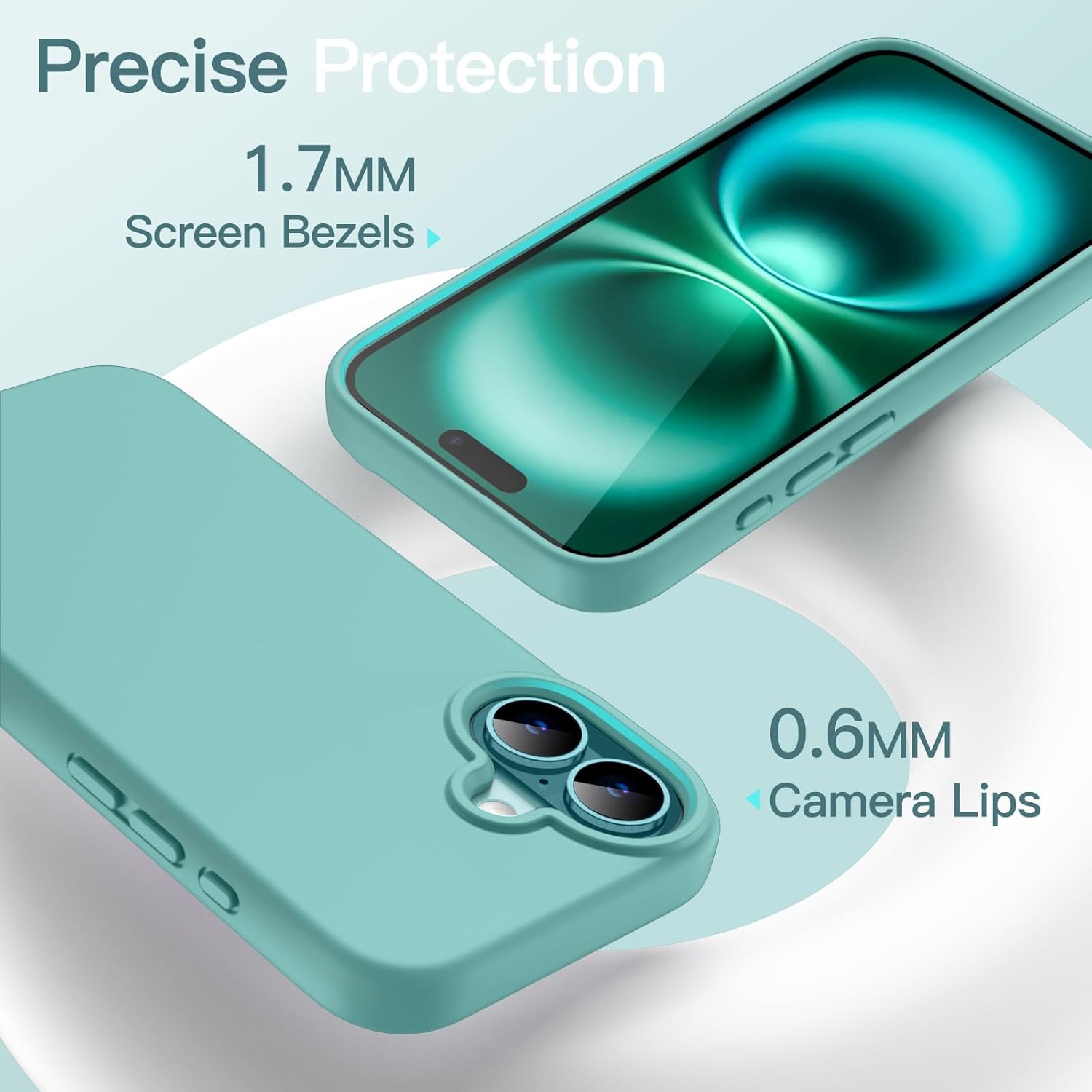 Liquid Silicone Case for iPhone 16 6.1-Inch, Silky Soft Touch Full-Body Protective Phone Case, Anti-Scratch Shockproof Cover with Microfiber Lining