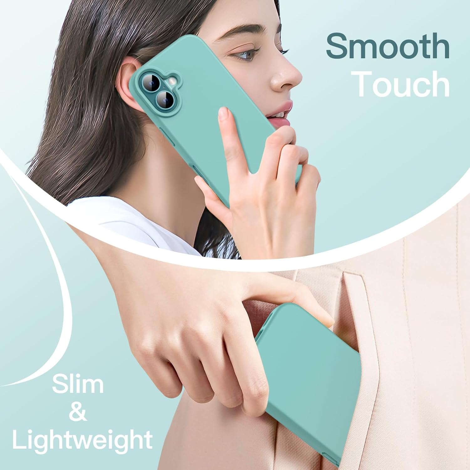 Liquid Silicone Case for iPhone 16 6.1-Inch, Silky Soft Touch Full-Body Protective Phone Case, Anti-Scratch Shockproof Cover with Microfiber Lining