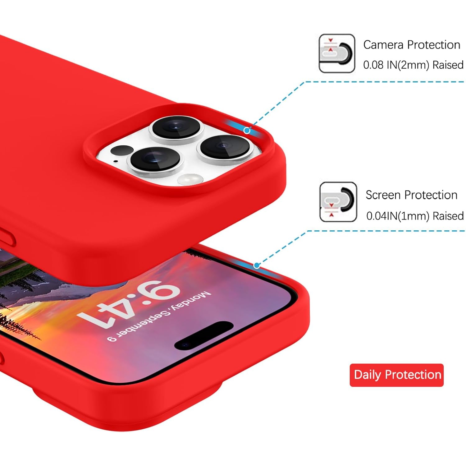 Liquid Silicone Case for iPhone 16 Pro, Silky Soft Touch Full-Body Protective Phone Case, Anti-Scratch Shockproof Cover with Microfiber Lining