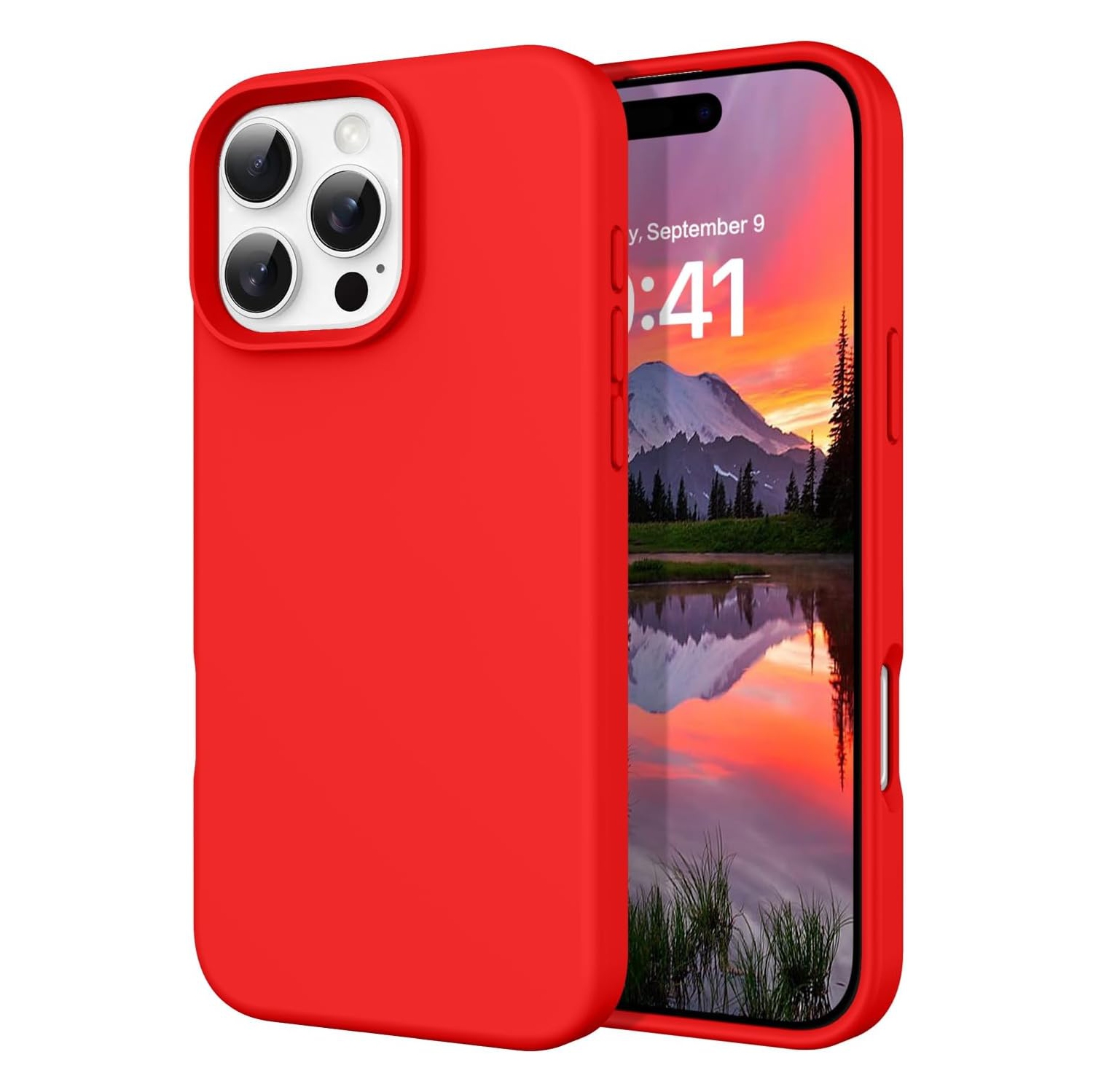Liquid Silicone Case for iPhone 16 Pro Max, Silky Soft Touch Full-Body Protective Phone Case, Anti-Scratch Shockproof Cover with Microfiber Lining