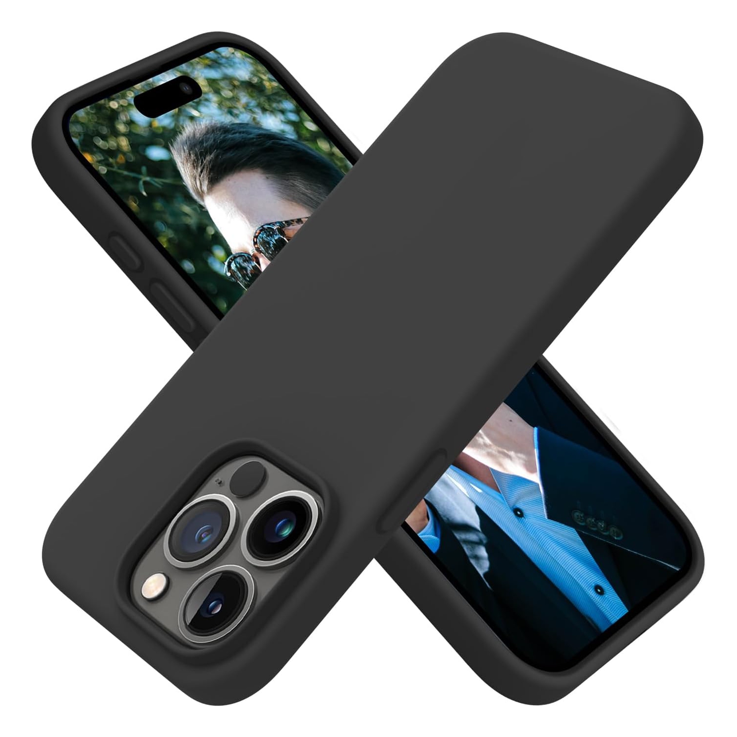 Étui en silicone liquide pour iPhone 16 Pro Max, étui protecteur intégral Silky Soft Touch, étui antichoc antirayure avec doublure en microfibre