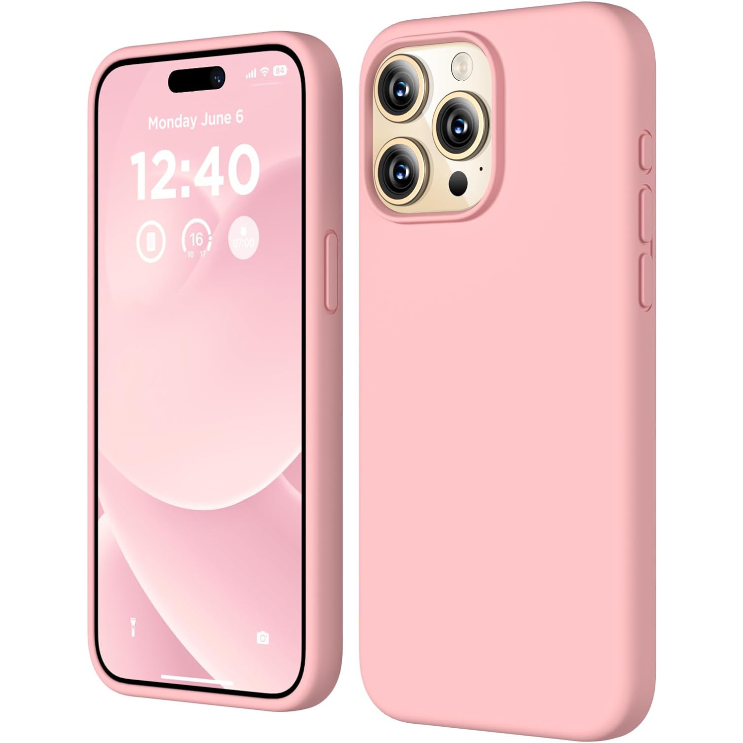 Étui en silicone liquide pour iPhone 16 Pro Max, étui protecteur intégral Silky Soft Touch, étui antichoc antirayure avec doublure en microfibre