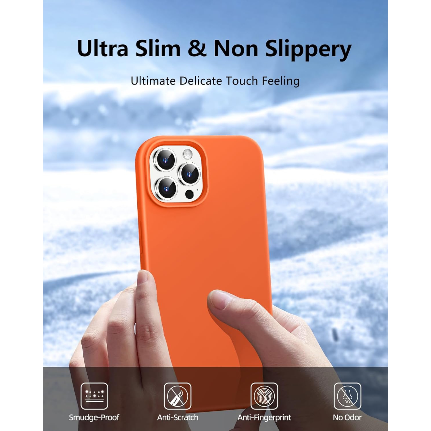 Étui en silicone liquide pour iPhone 16 Pro Max, étui protecteur intégral Silky Soft Touch, étui antichoc antirayure avec doublure en microfibre