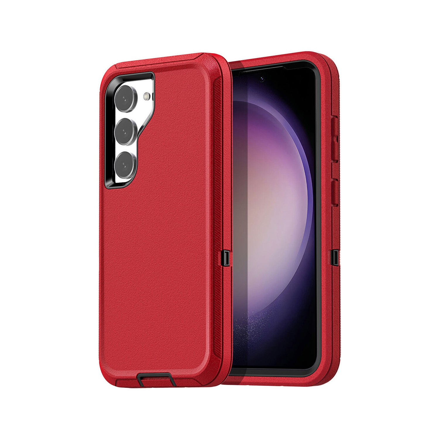 [CS] Étui rigide robuste et antichoc Triple 3 couches Defender pour Samsung Galaxy A16, rouge