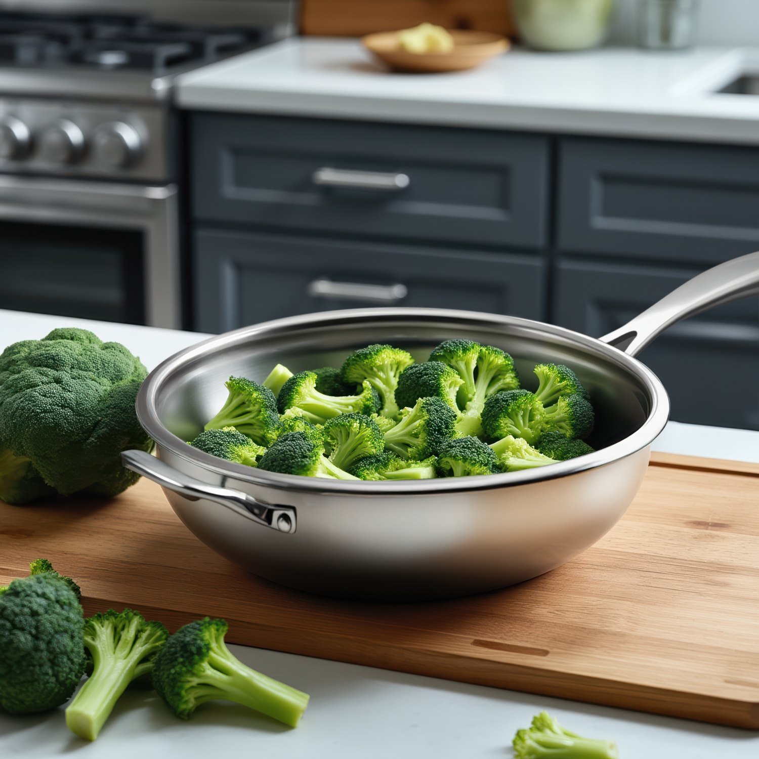 KUCHT Culinary Professional 3-Ply Stainless Steel Wok with Lid