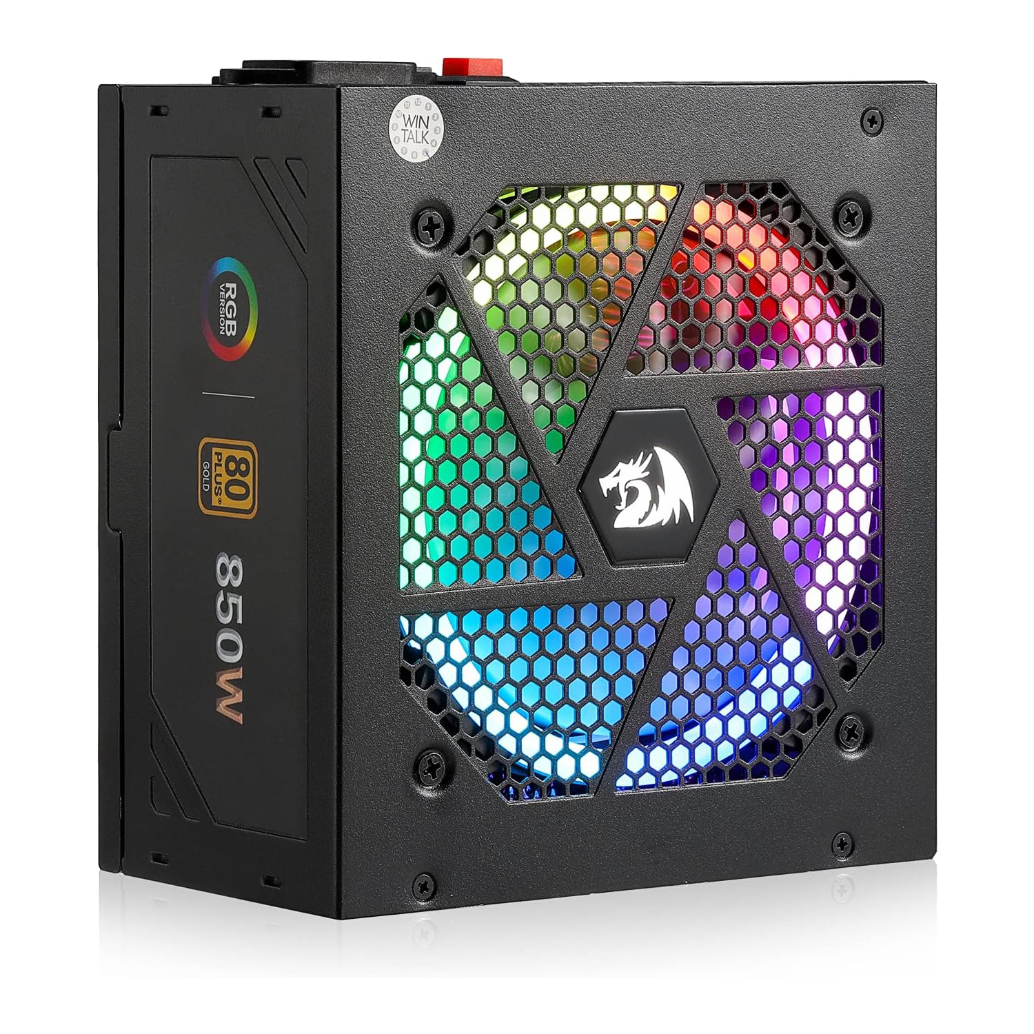 Redragon PSU007 80+ Gold 850 Watt ATX 3.0 & PCIe 5.0 Fully Modular Power Supply w/ 80 Plus Gold Certified, Compact 160mm Size, Smart ECO Low Noise RGB Fan, Full Mod Cables