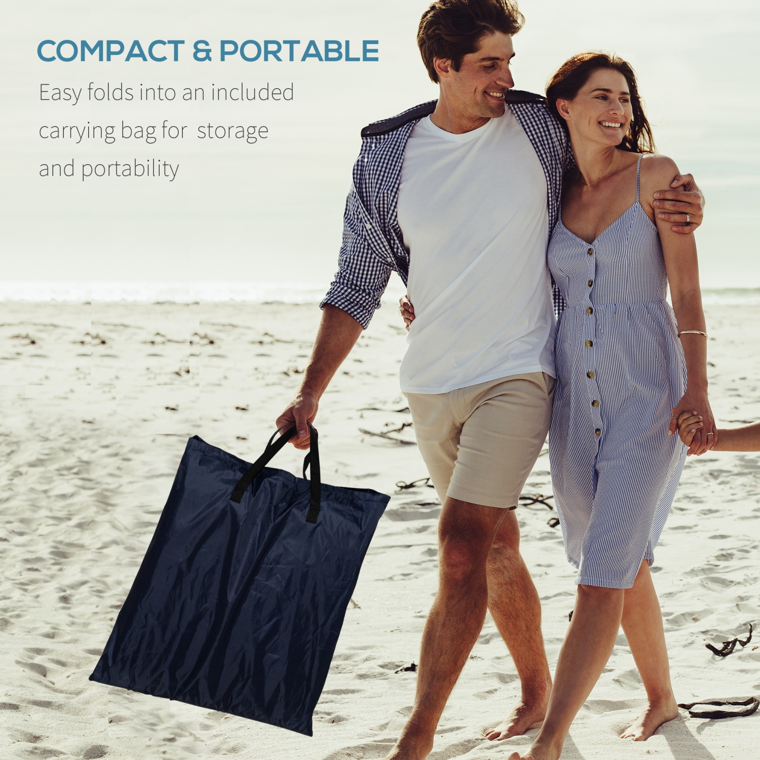 Outsunny 2 Pieces Outdoor Beach Lounge Chair, Patio Steel Folding Chaise Lounge Set w/ Pillow for Sunbath, Snap, Blue and White