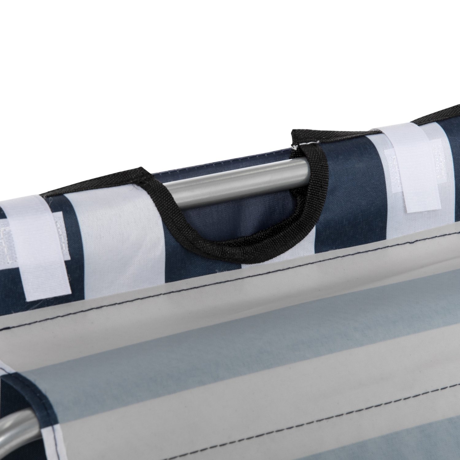 Outsunny 2 Pieces Outdoor Beach Lounge Chair, Patio Steel Folding Chaise Lounge Set w/ Pillow for Sunbath, Snap, Blue and White