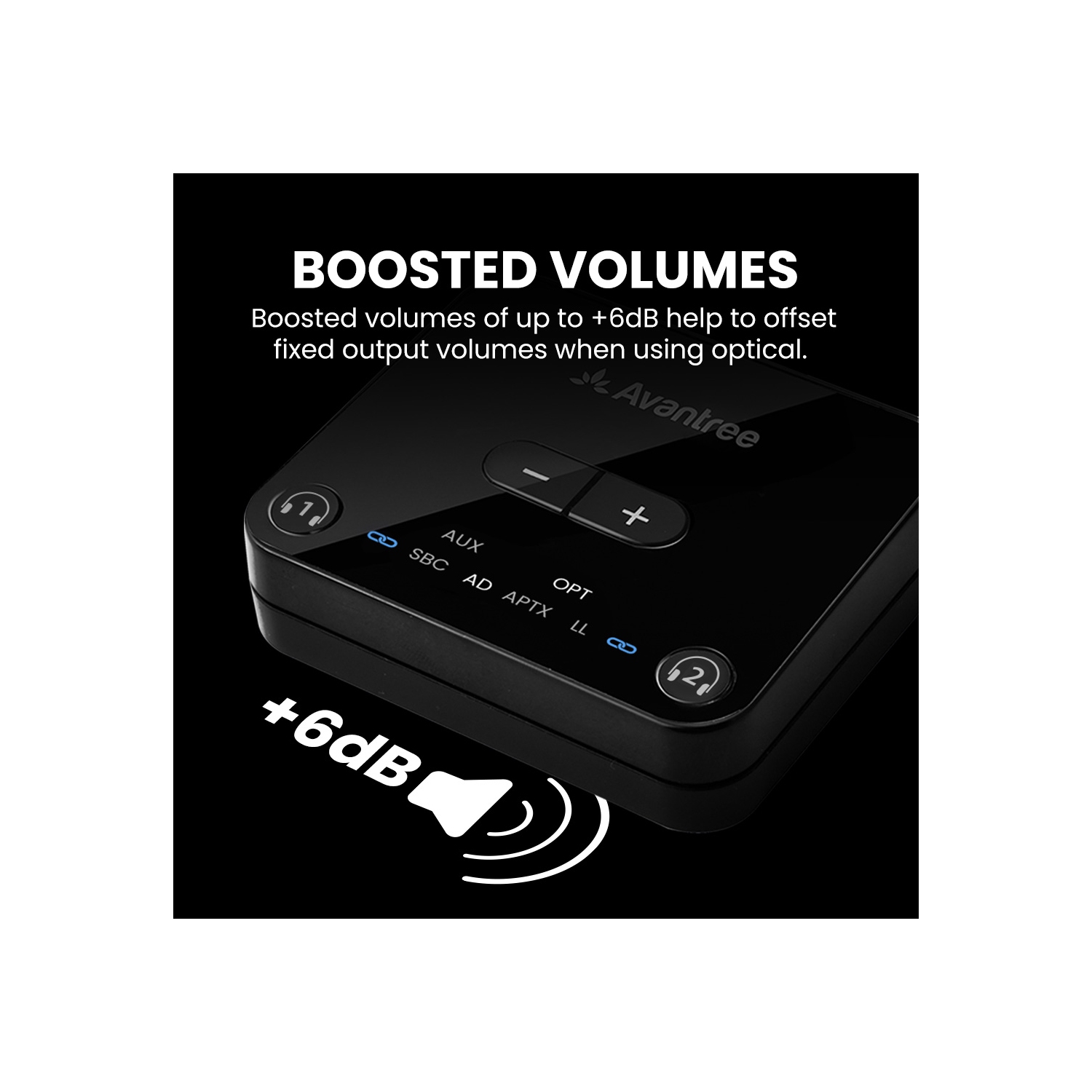 Avantree Audikast 3 – Émetteur Bluetooth 5,3 pour téléviseur avec port de sortie audio optique ou auxiliaire, double liaison pour 2 écouteurs et