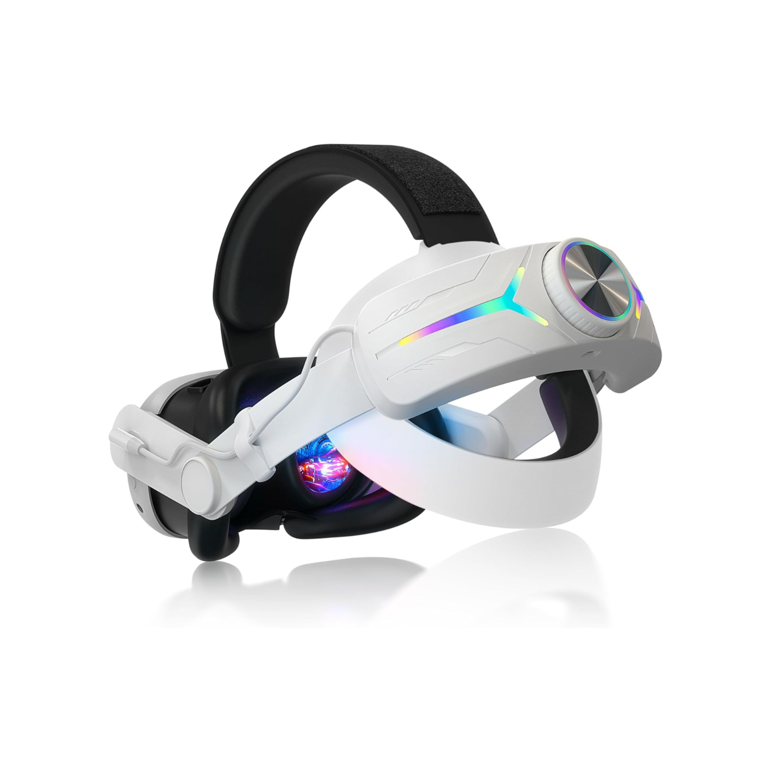 Head Strap Compatible for Quest 3S/Quest 3, with 8000mAh Battery Pack Extend Gaming Time Colorful RGB Lights Adjustable Elite Strap Replace