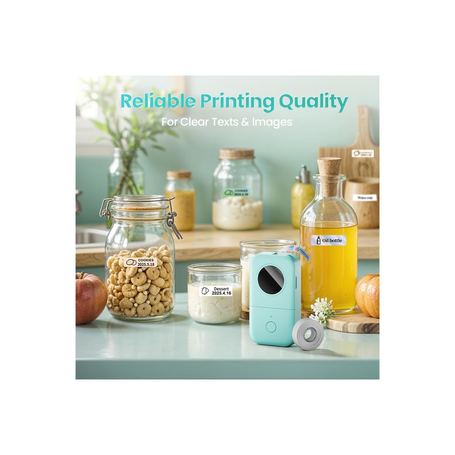 Phomemo D30 Portable Bluetooth Mini Label Printer - with 1 roll of paper inside package