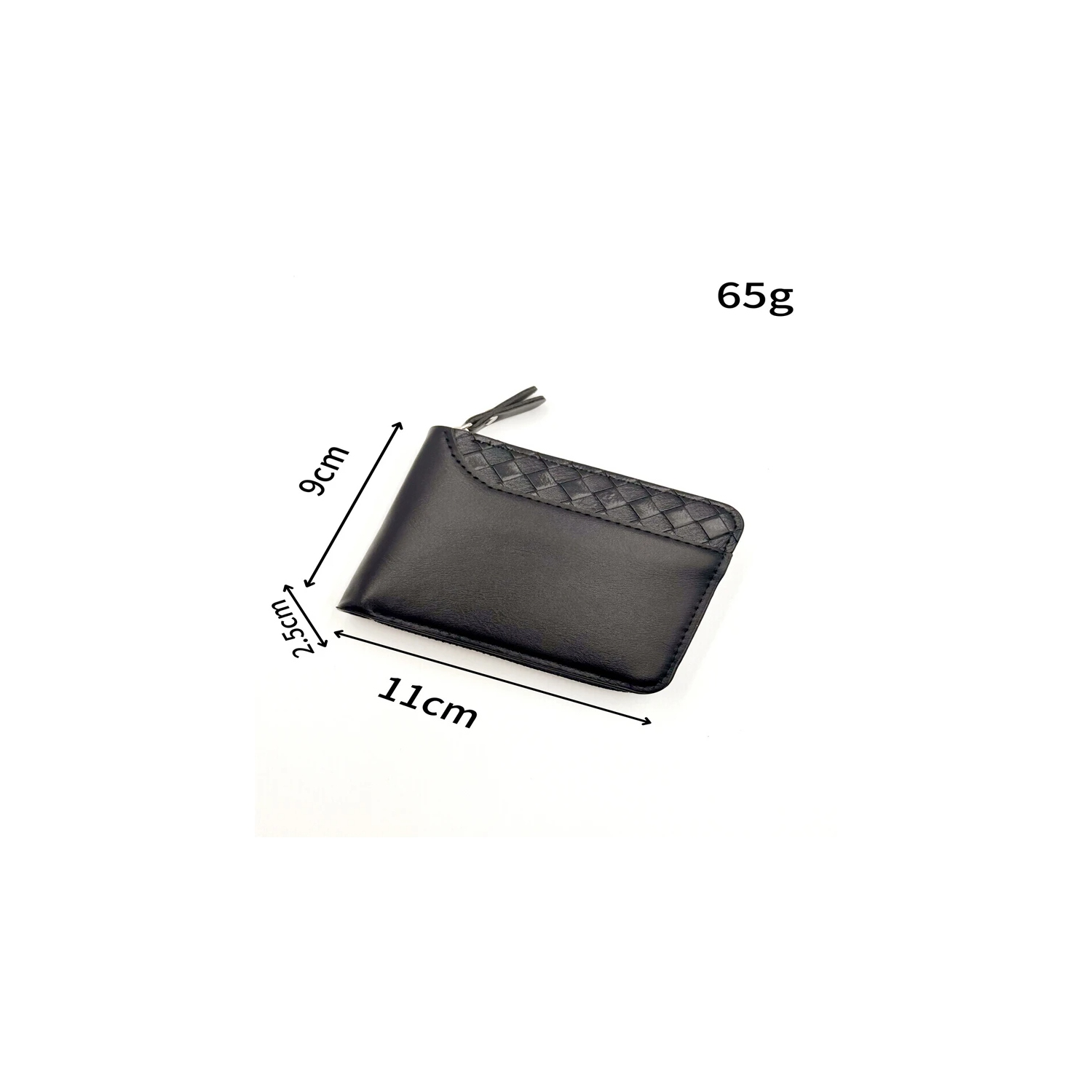 Leather Men’s Wallet Luxury Mens Purse Male Zipper Card Holders with Coin Pocket Rfid Wallets Gifts for Men Money Bag - Black