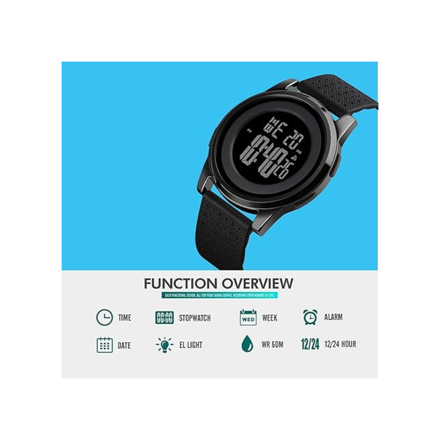 Mens Watch Ultra-Thin Digital Sports Watch Simple Waterproof Stainless Steel Fashion Wrist Watch for Men Women