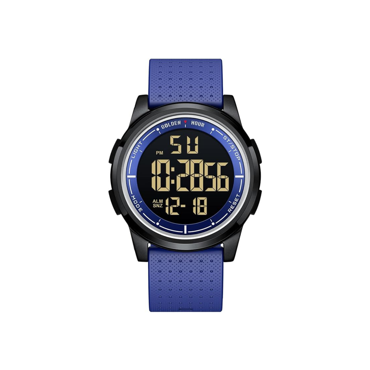 GOLDEN HOUR Ultra-Thin Minimalist Sports Waterproof Digital Watches Men with Wide-Angle Display Rubber Strap Wrist Watch for Men Women