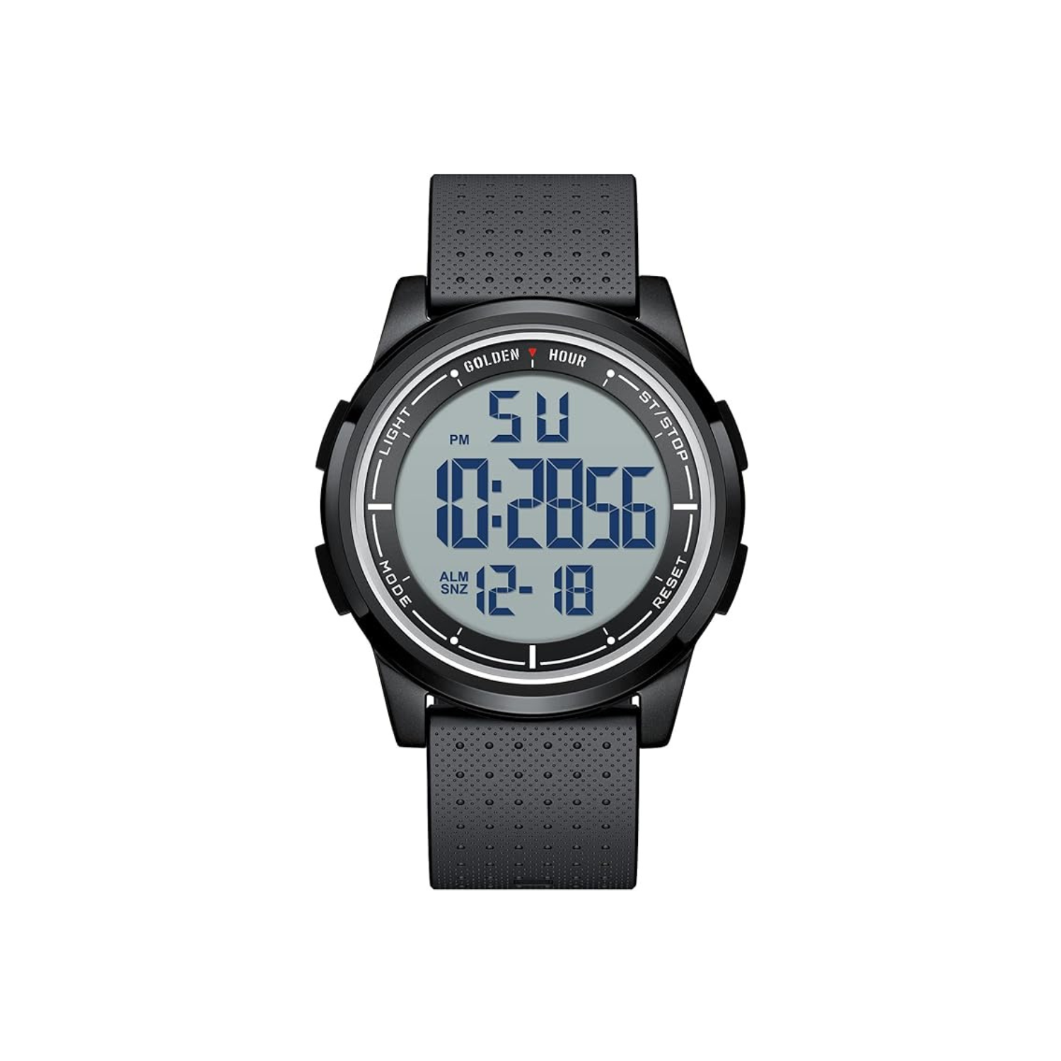 GOLDEN HOUR Ultra-Thin Minimalist Sports Waterproof Digital Watches Men with Wide-Angle Display Rubber Strap Wrist Watch for Men Women