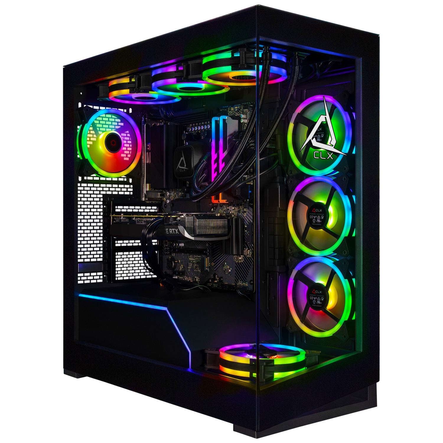 CLX Horus Gaming Desktop- Liquid Cooled AMD Ryzen 7 9800X3D 4.7GHz 8-Core CPU, 64GB DDR5 Memory, RTX 4080 SUPER 16GB GDDR6X Graphics, 2TB SSD, 4TB HDD, WiFi, Windows 11 Home 64-bit