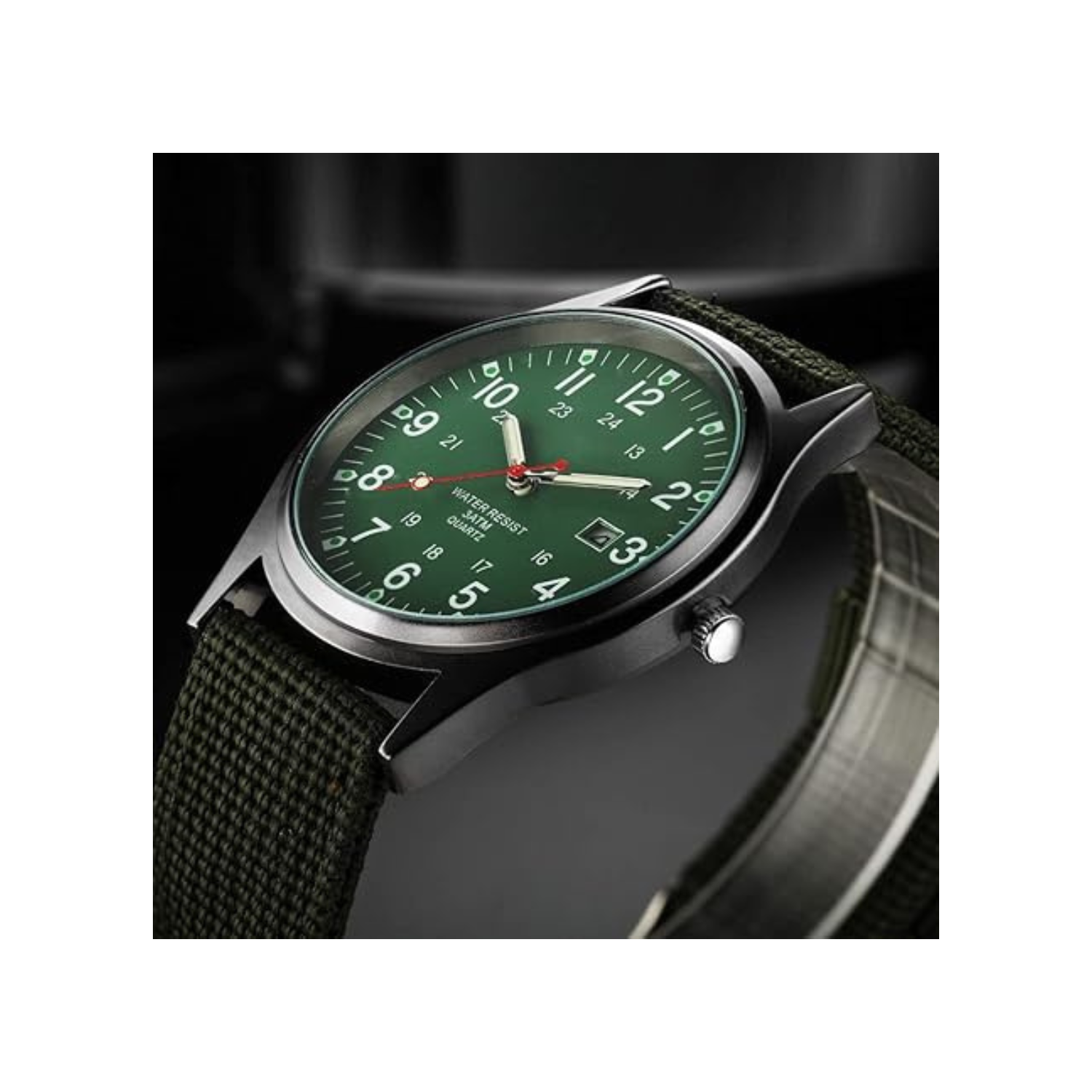 Men's Military Army Watch, Stainless Steel Nylon Strap Calendar Casual Sports Wrist Watch