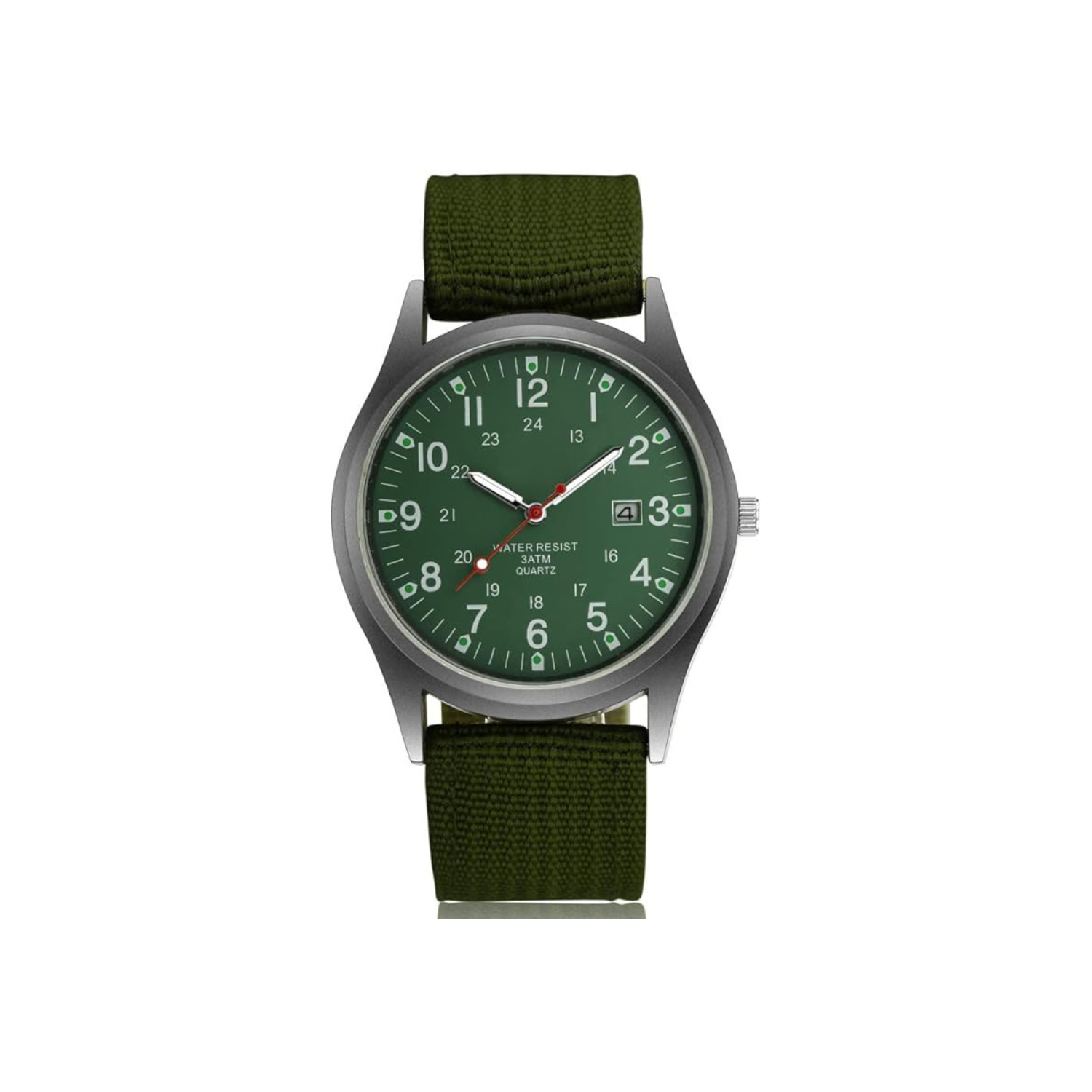 Men's Military Army Watch, Stainless Steel Nylon Strap Calendar Casual Sports Wrist Watch