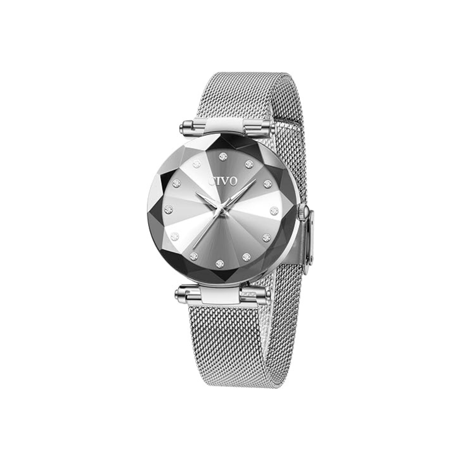 Womens Watch, Waterproof Ladies Watch, Analog Quartz Wrist Watches for Women Stainless Steel Mesh Strap Elegant Dress Designer Womens Watches Diamond