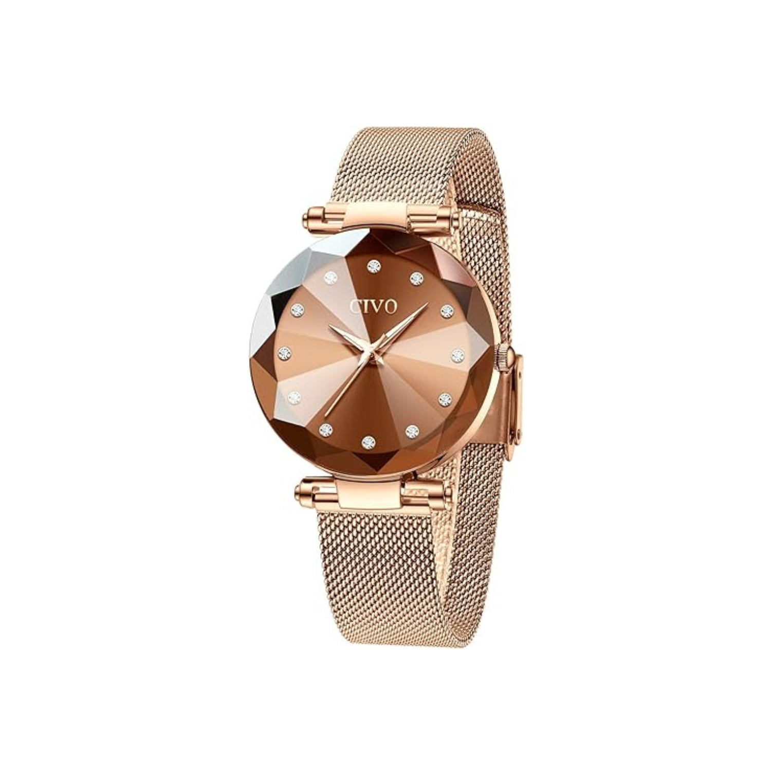 Womens Watch, Waterproof Ladies Watch, Analog Quartz Wrist Watches for Women Stainless Steel Mesh Strap Elegant Dress Designer Womens Watches Diamond