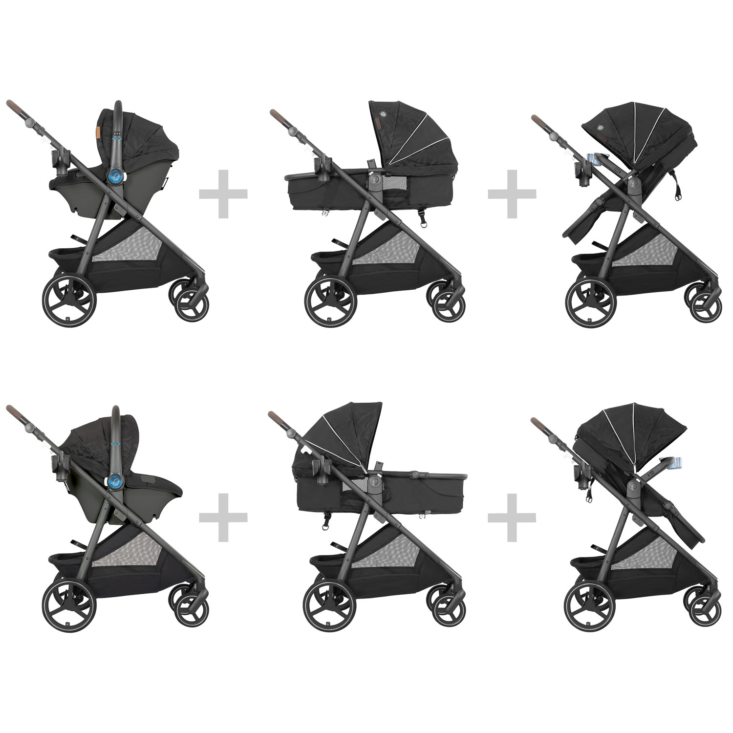 Evenflo Shyft Intuiti+ Travel System with Revolve180 LiteMax NXT SensorySoothe Infant Car Seat - Black