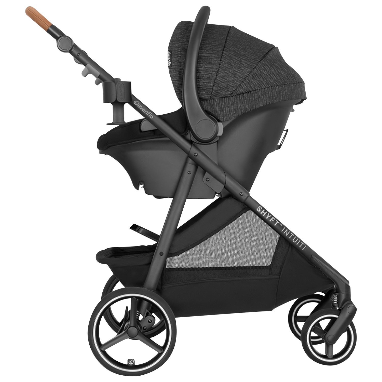 Evenflo Shyft Intuiti Travel System with Revolve180 LiteMax NXT Infant Car Seat - Black