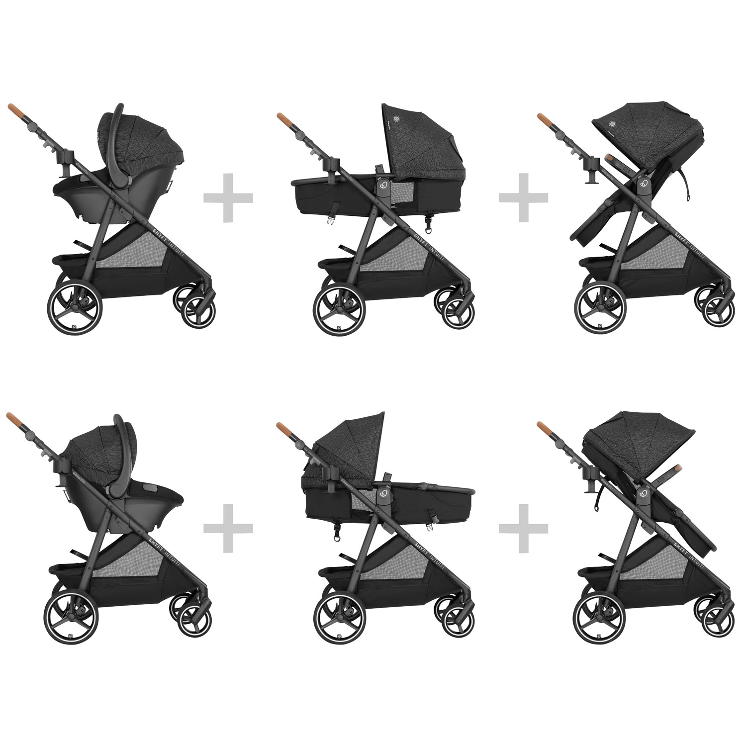 Evenflo Shyft Intuiti Travel System with Revolve180 LiteMax NXT Infant Car Seat - Black