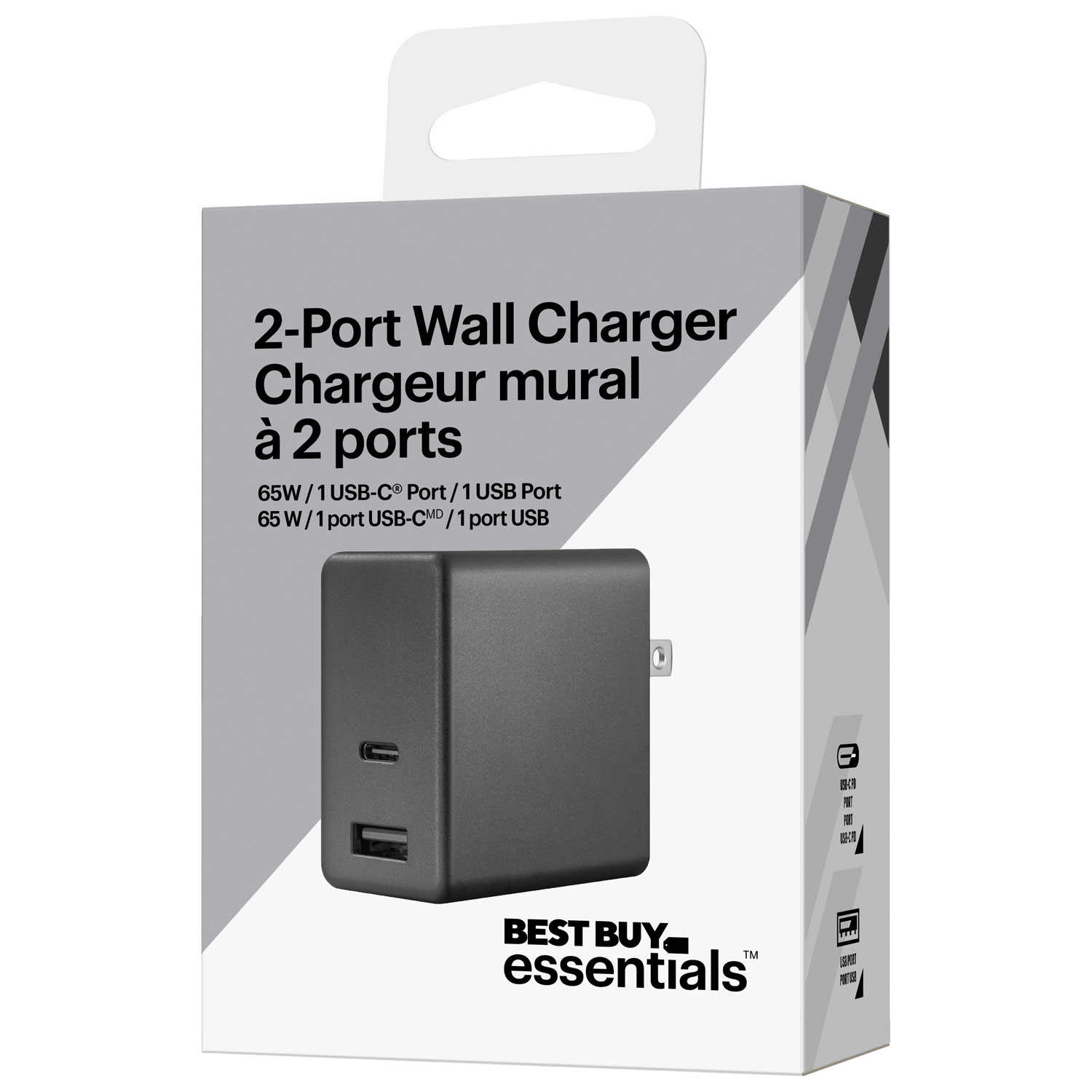 Ensemble de chargeur mural USB-C/USB-A de 65 W Best Buy Essentials - Exclusivité de Best Buy