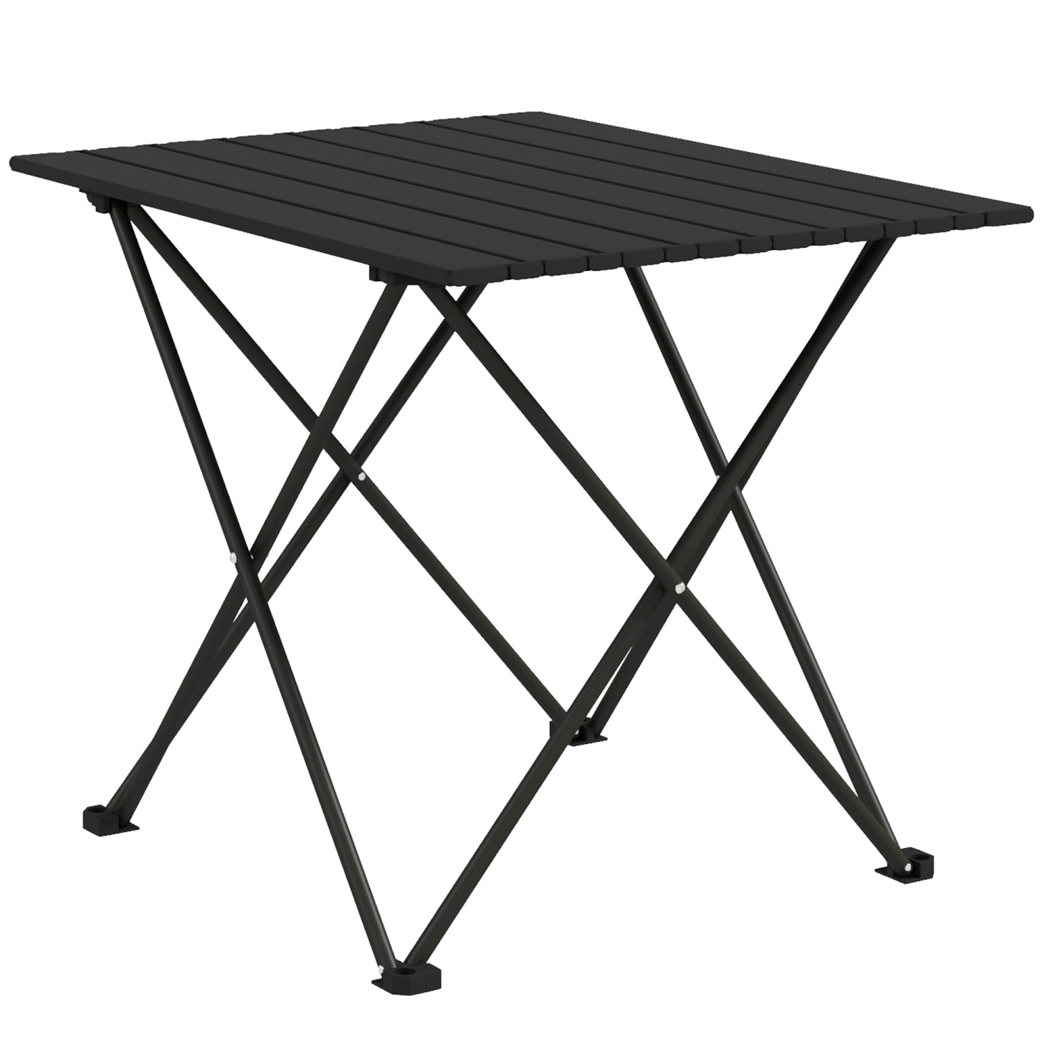 Outsunny 22" Folding Camping Table, Outdoor Portable Picnic Table with Carry Bag, Foldable Table for Camping, Picnic, Hiking, BBQ, Fishing, Black