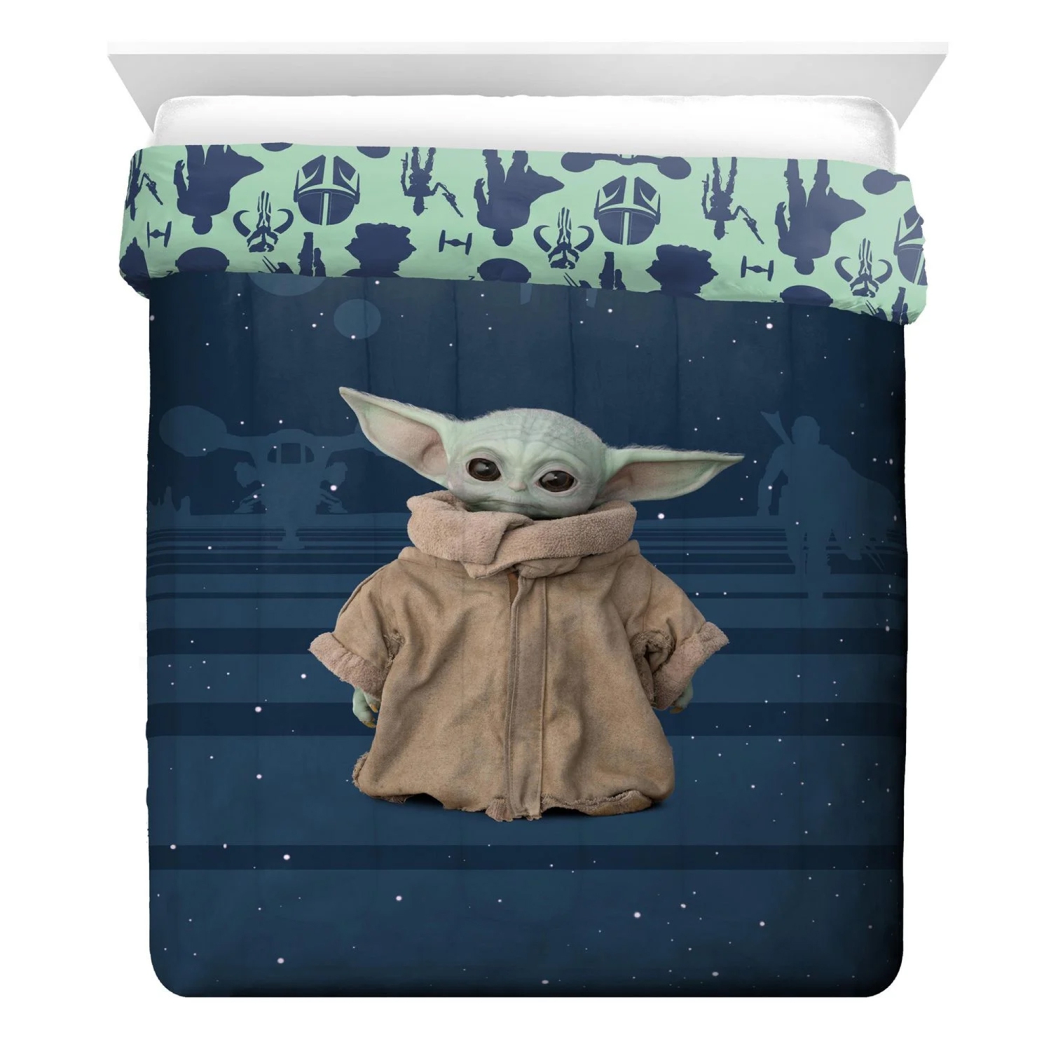 Couvre-lit réversible pour lit simple/double en polyester Le Mandalorien «&nbsp;The Child&nbsp;» de Star Wars