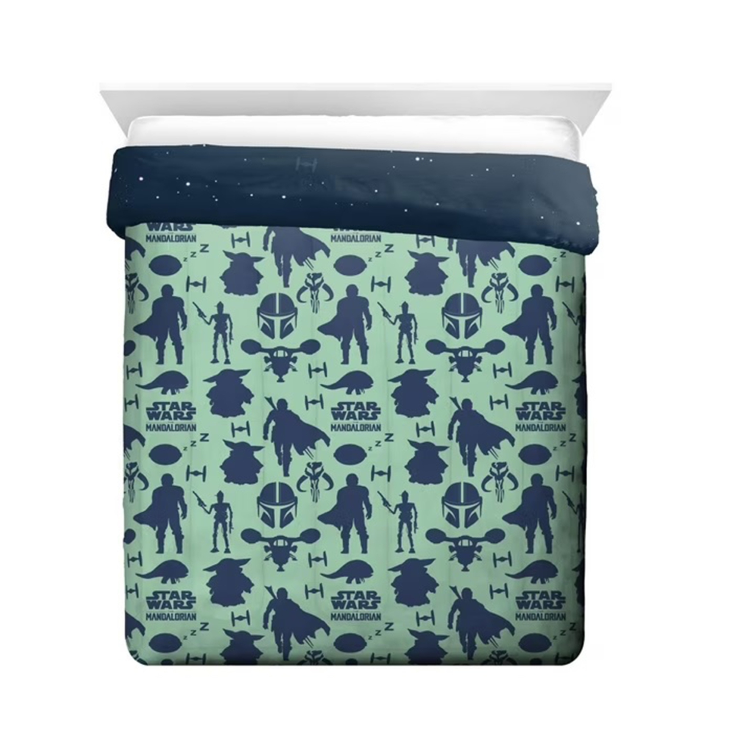 Couvre-lit réversible pour lit simple/double en polyester Le Mandalorien «&nbsp;The Child&nbsp;» de Star Wars