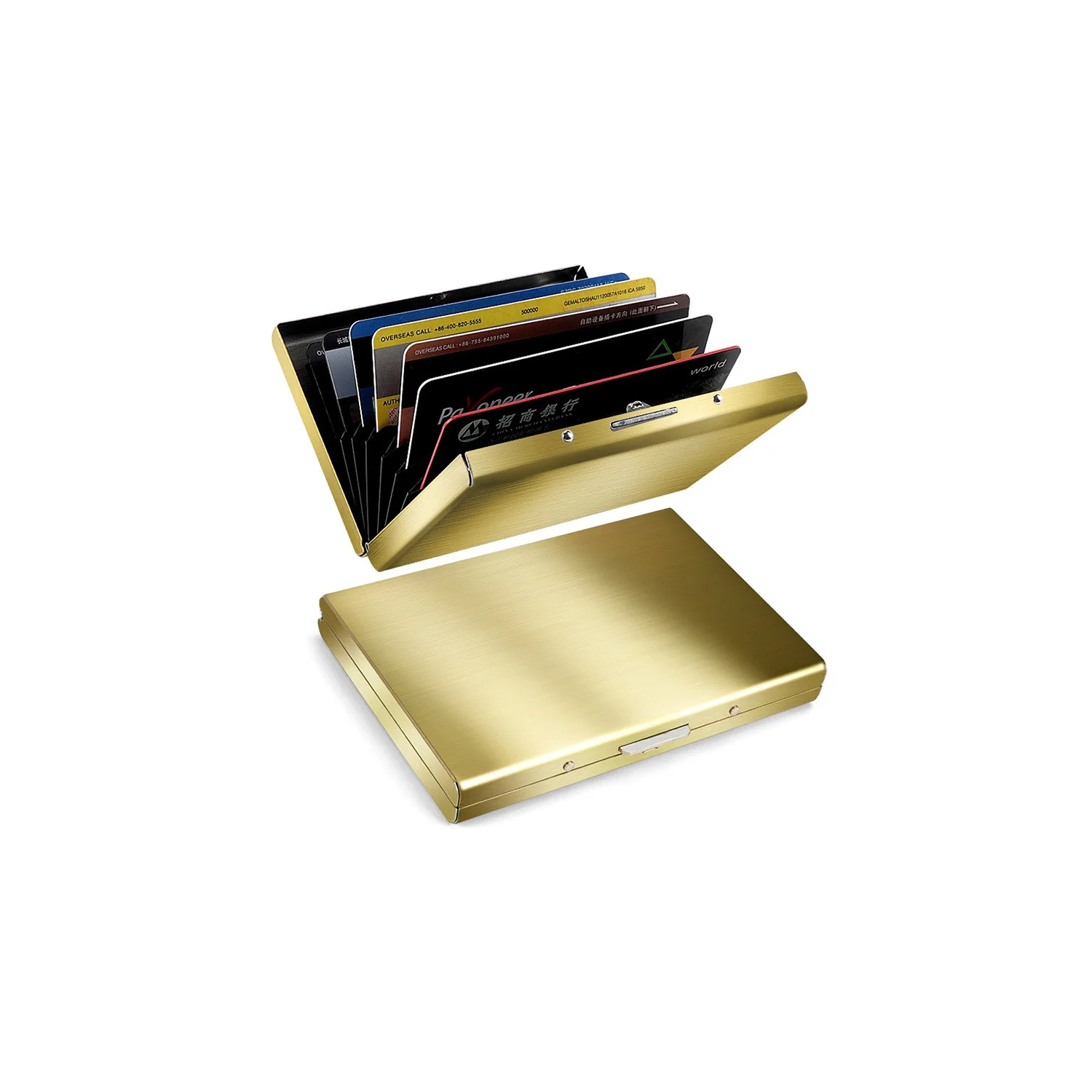 10 fentes pour cartes Boîte de rangement pour permis de conduire Porte-carte de rangement en acier inoxydable Brosse antivol Banque Carte de crédit