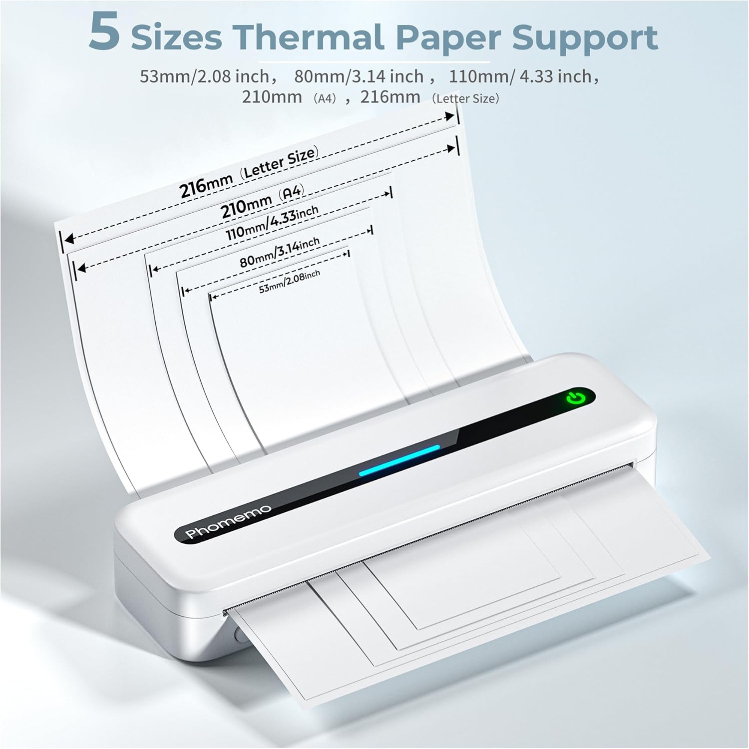 Phomemo M832 All-in-one Thermal Printer for A4 and leller size - with one roll paper inside